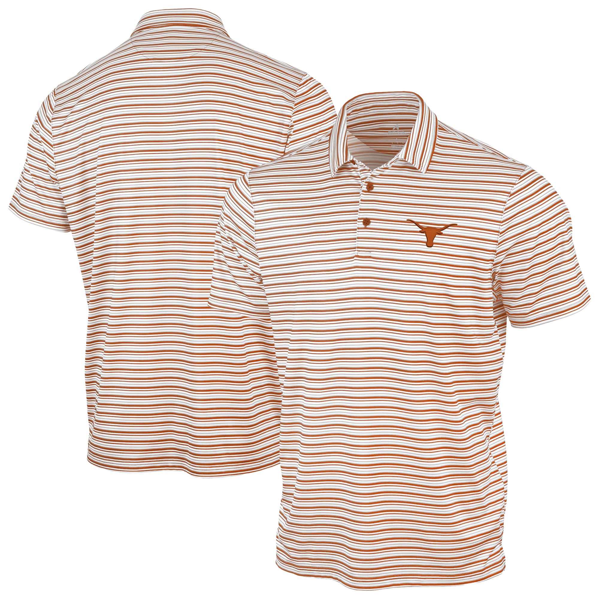 Men's Antigua Texas Orange Longhorns Space Stripe Polo