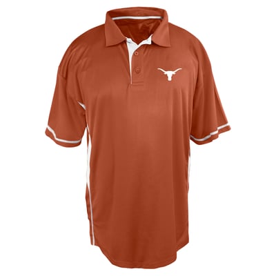 Texas Longhorns Profile Color Block Panel Polo Men's Big and Tall - Texas Orange