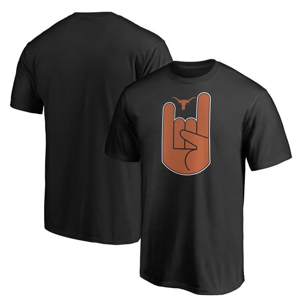 Men’s Black Texas Longhorns Hook ‘Em Sign T-Shirt