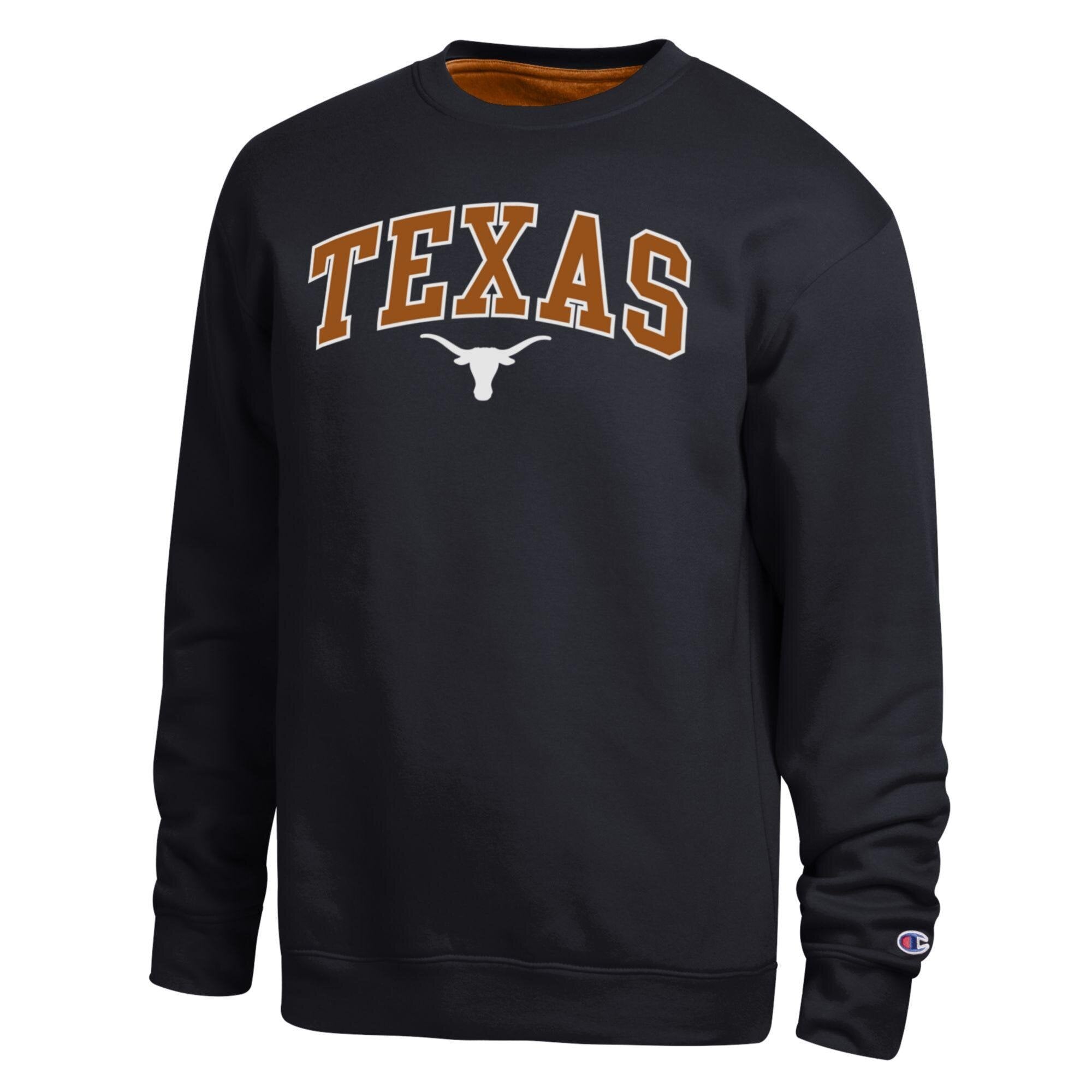 Men's Champion Black Texas Longhorns Arch Sweatshirt