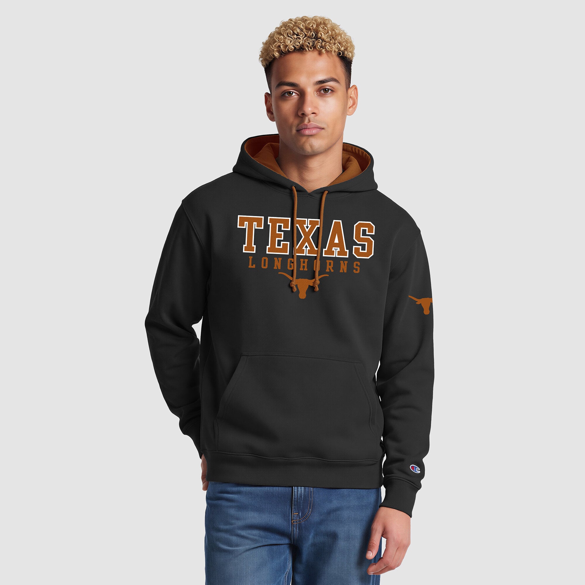 Men's Champion Texas Orange Longhorns Contrast Hoodie