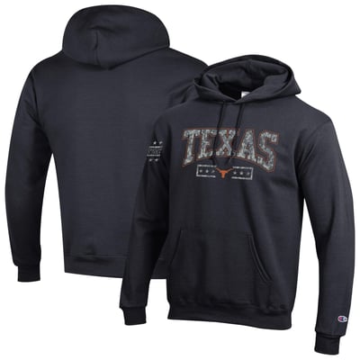 Texas Longhorns Champion Operation Hat Trick Camo Script Powerblend Fleece Hoodie - Black