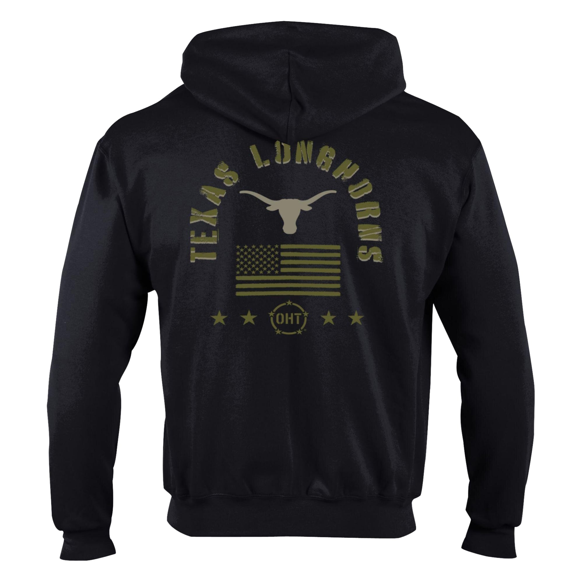 Men's Champion  Black Texas Longhorns Operation Hat Trick Flag Powerblend Fleece Full-Zip Hoodie