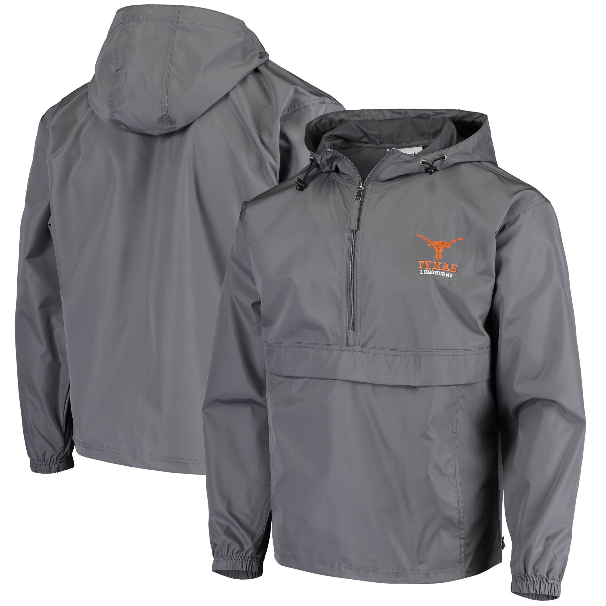 Men's Champion Charcoal Texas Longhorns Packable Half-Zip Jacket