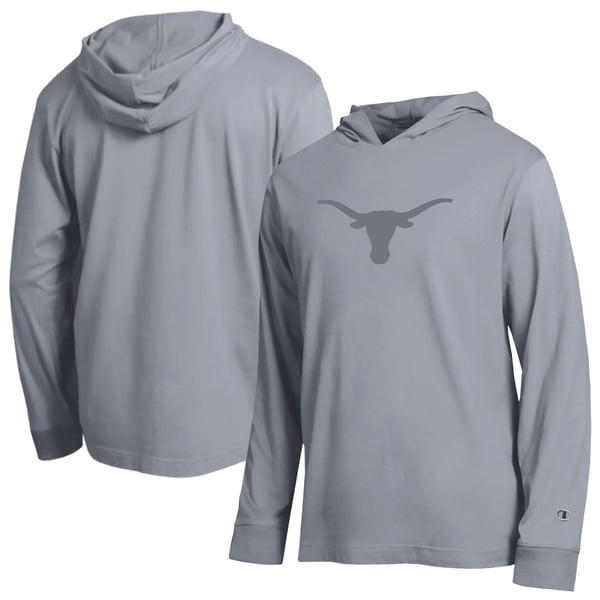 Men’s Champion Gray Texas Longhorns Tonal All-Star Long Sleeve Hooded T-Shirt