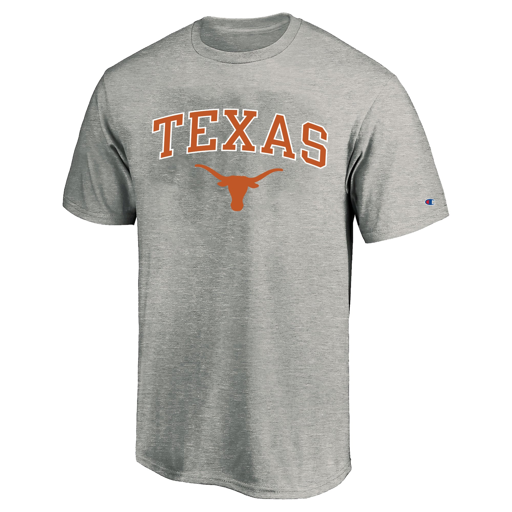Men's Champion Heather Gray Texas Longhorns Big & Tall Team Arch Over Wordmark T-Shirt