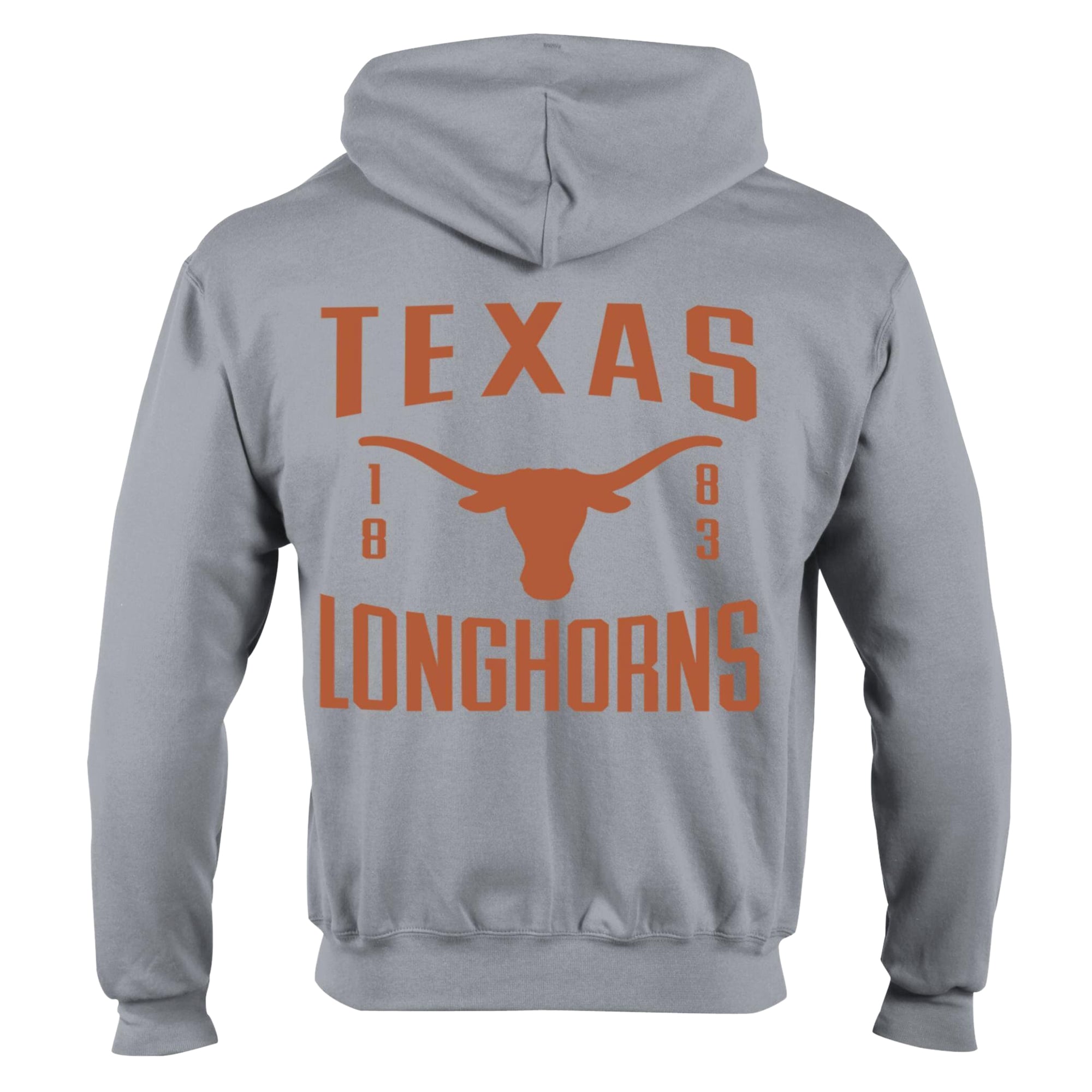 Men's Champion Heather Gray Texas Longhorns Varsity Powerblend Full-Zip Fleece Hoodie