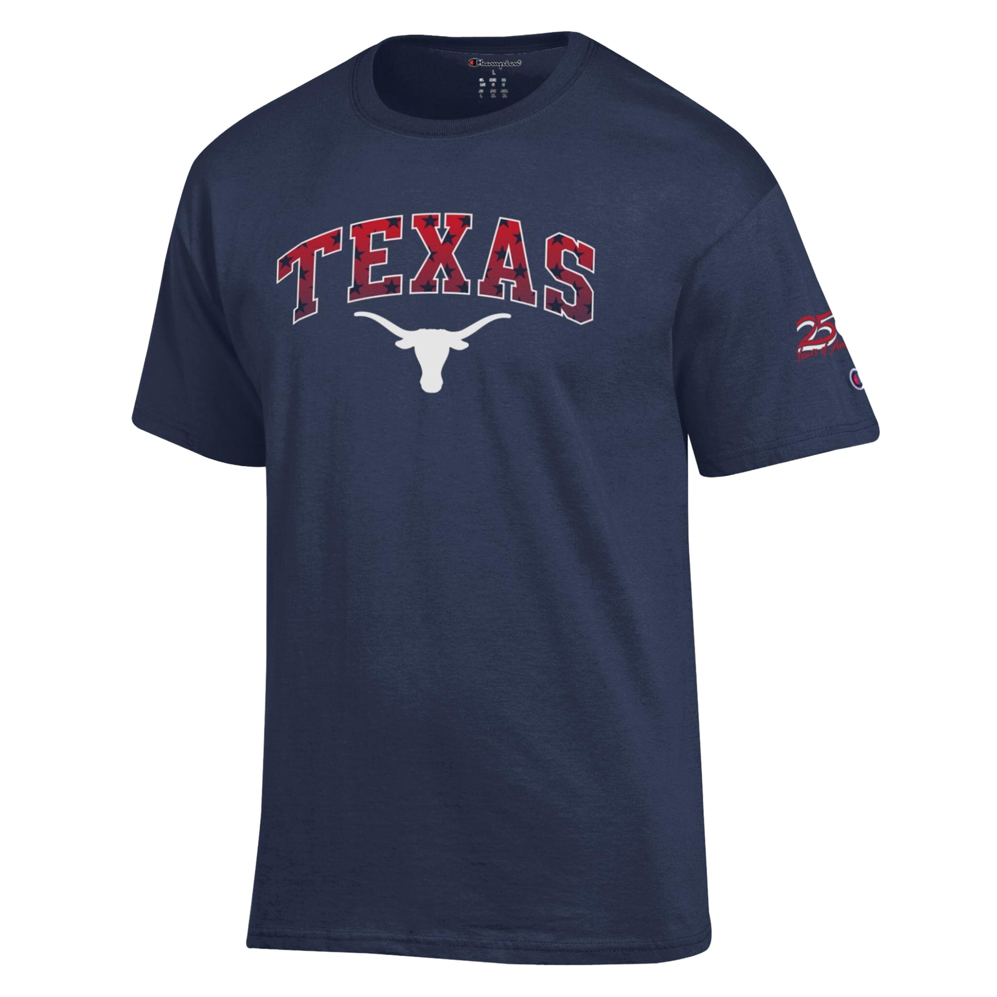 Men's Champion Navy Texas Longhorns Americana 250th Arch T-Shirt