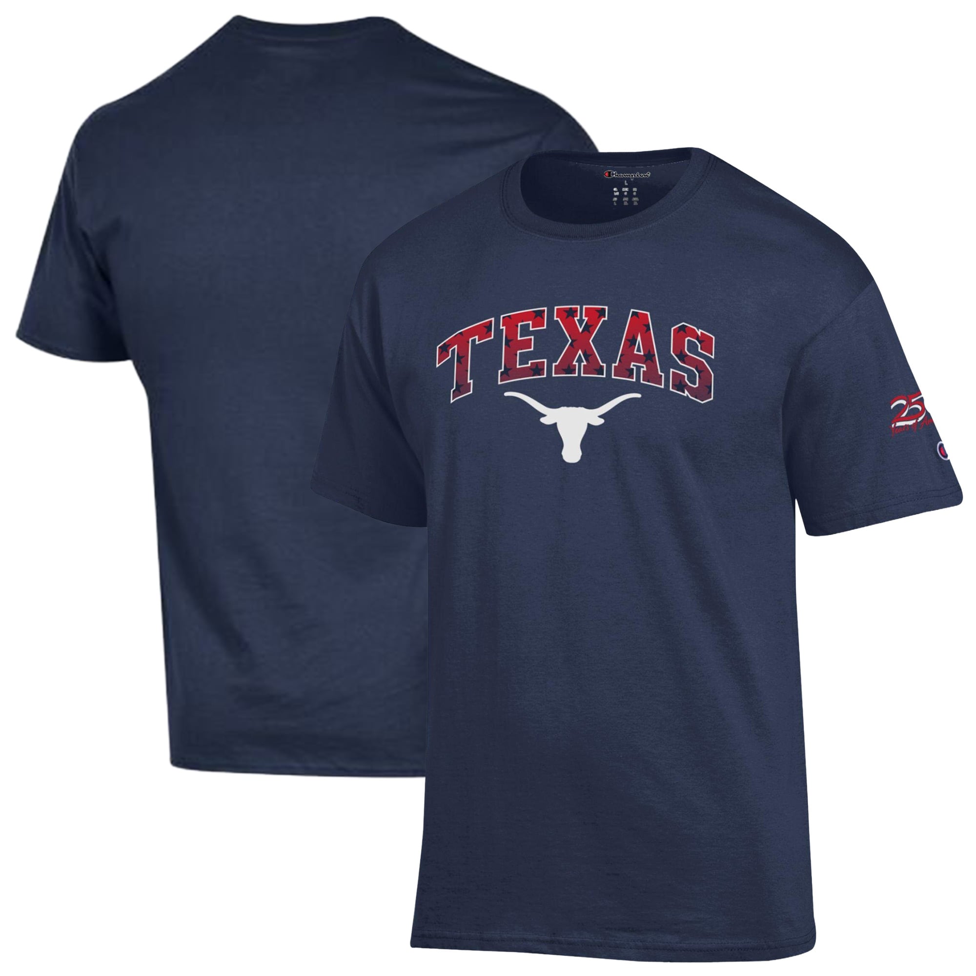 Men's Champion Navy Texas Longhorns Americana 250th Arch T-Shirt