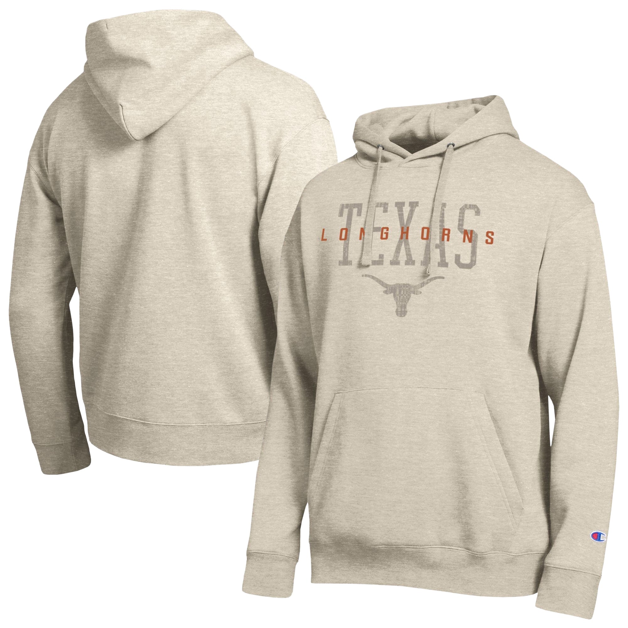 Sweat à capuche Champion Oatmeal Texas Longhorns All-Star Neutral Stack pour homme