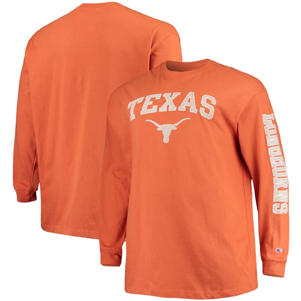 Men’s Champion Texas Orange Texas Longhorns Big & Tall Arch Over Logo Long Sleeve T-Shirt