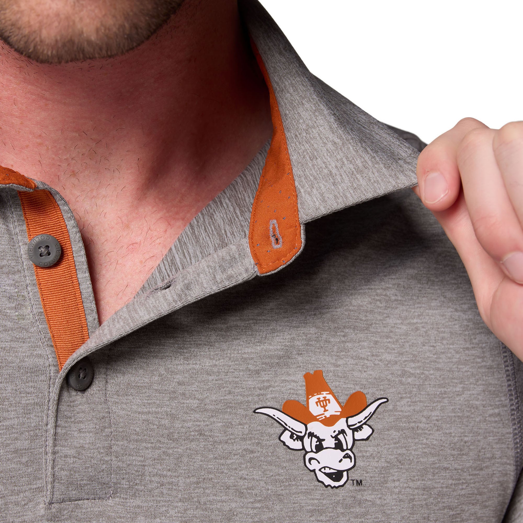 Men's Columbia  Gray Texas Longhorns Trail Omni-Shade Polo