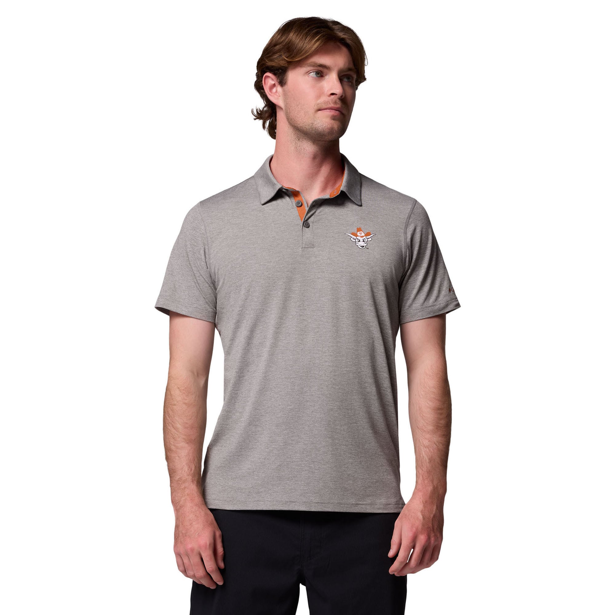 Men's Columbia Gray Texas Longhorns Trail Omni-Shade Polo
