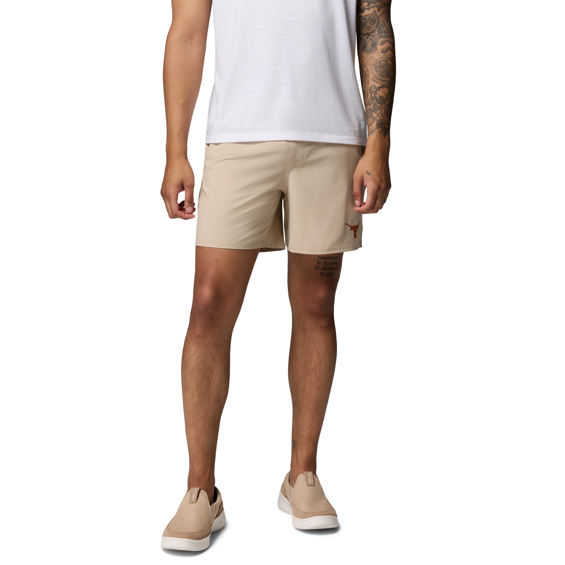 Men's Columbia  Natural Texas Longhorns PFG Terminal Roamer™ Omni-Shade™ Stretch Shorts