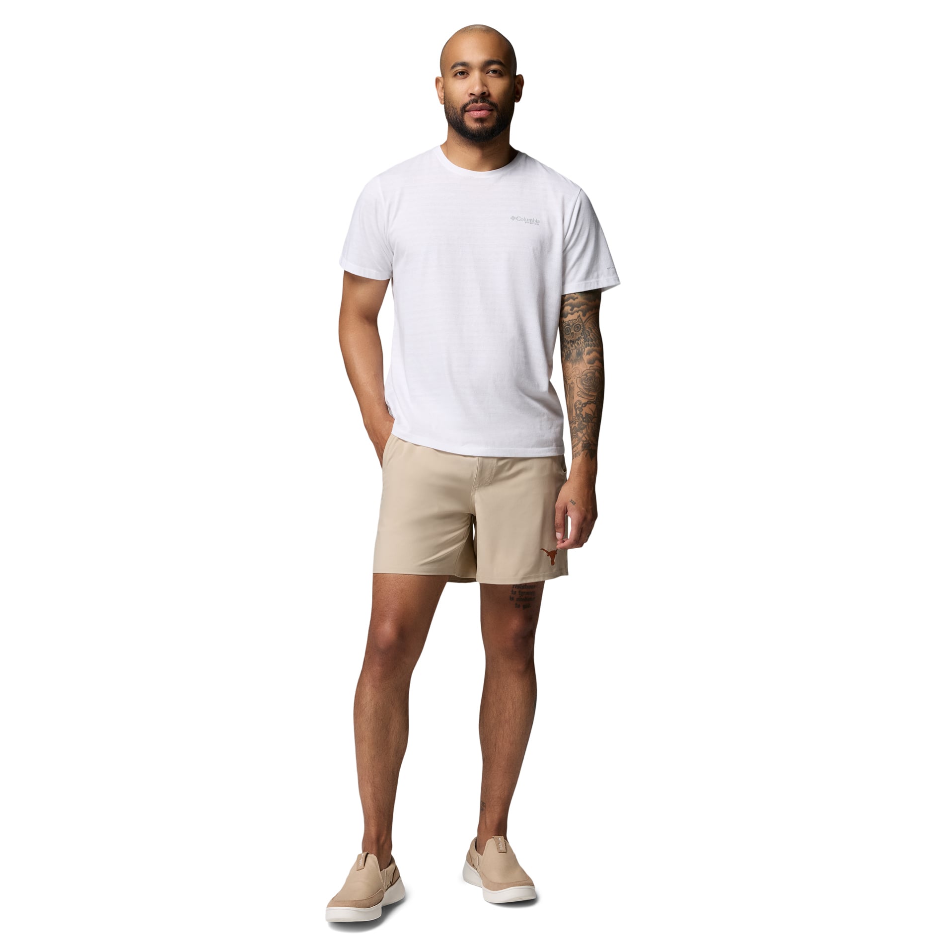 Men's Columbia  Natural Texas Longhorns PFG Terminal Roamer™ Omni-Shade™ Stretch Shorts