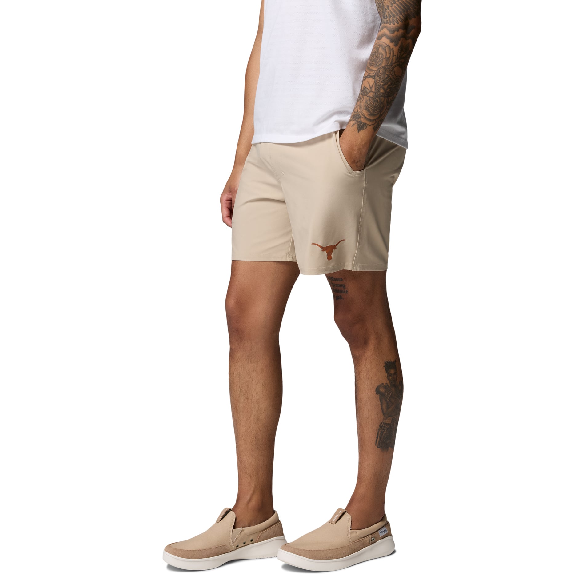 Men's Columbia  Natural Texas Longhorns PFG Terminal Roamer™ Omni-Shade™ Stretch Shorts