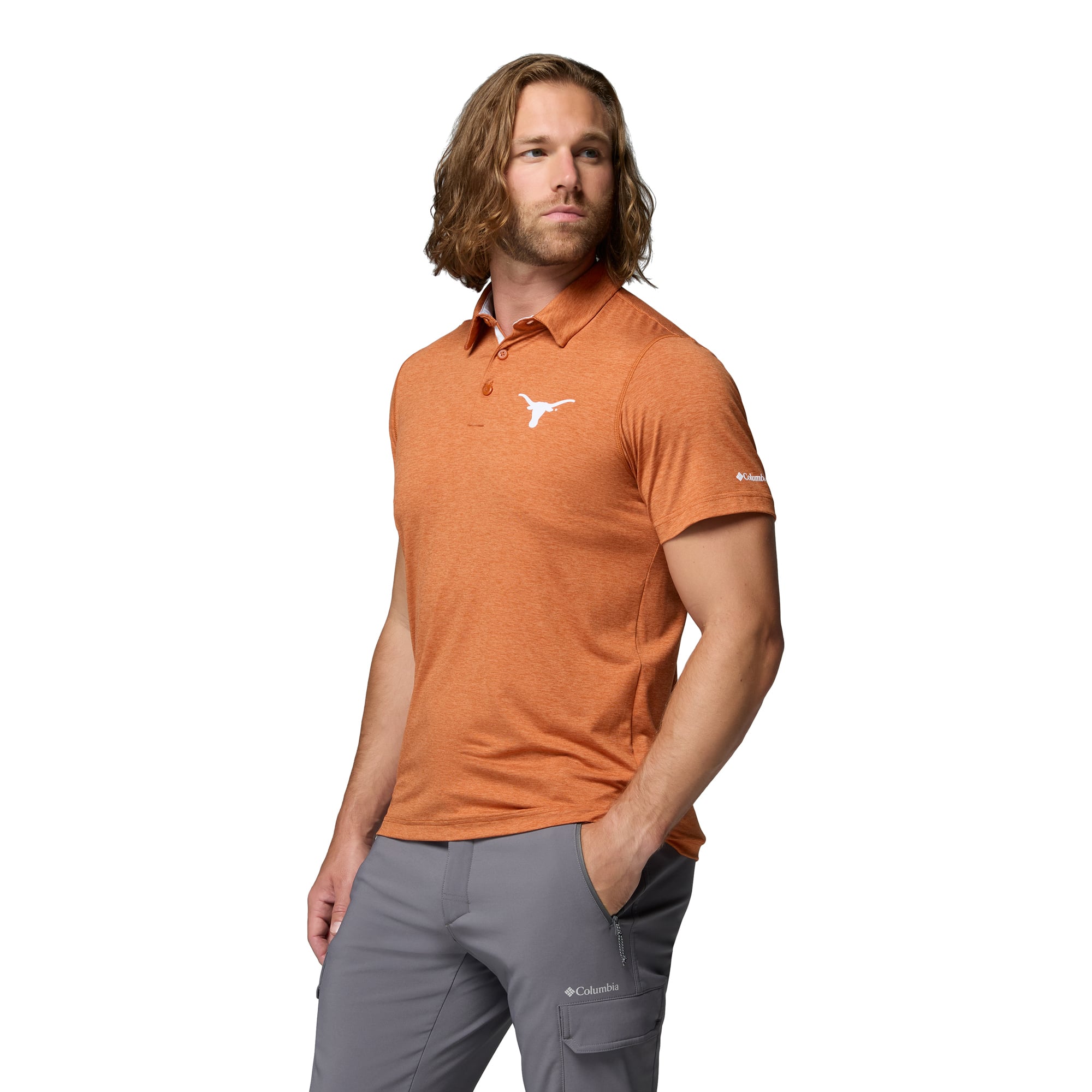Men's Columbia  Texas Orange Longhorns Trail Omni-Shade Polo