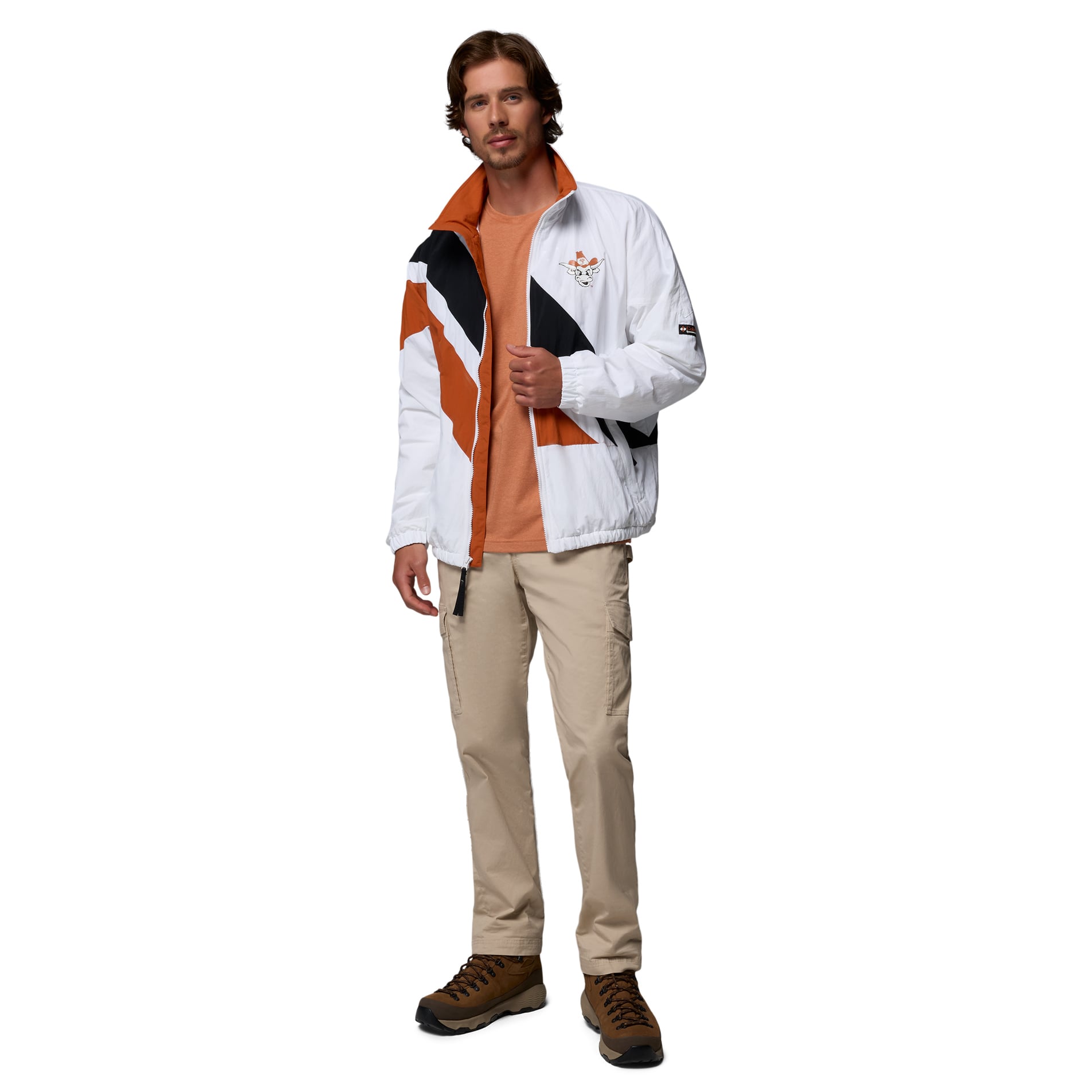 Veste coupe-vent zippée intégrale Columbia Texas Longhorns Reventure Omni-Shield pour homme