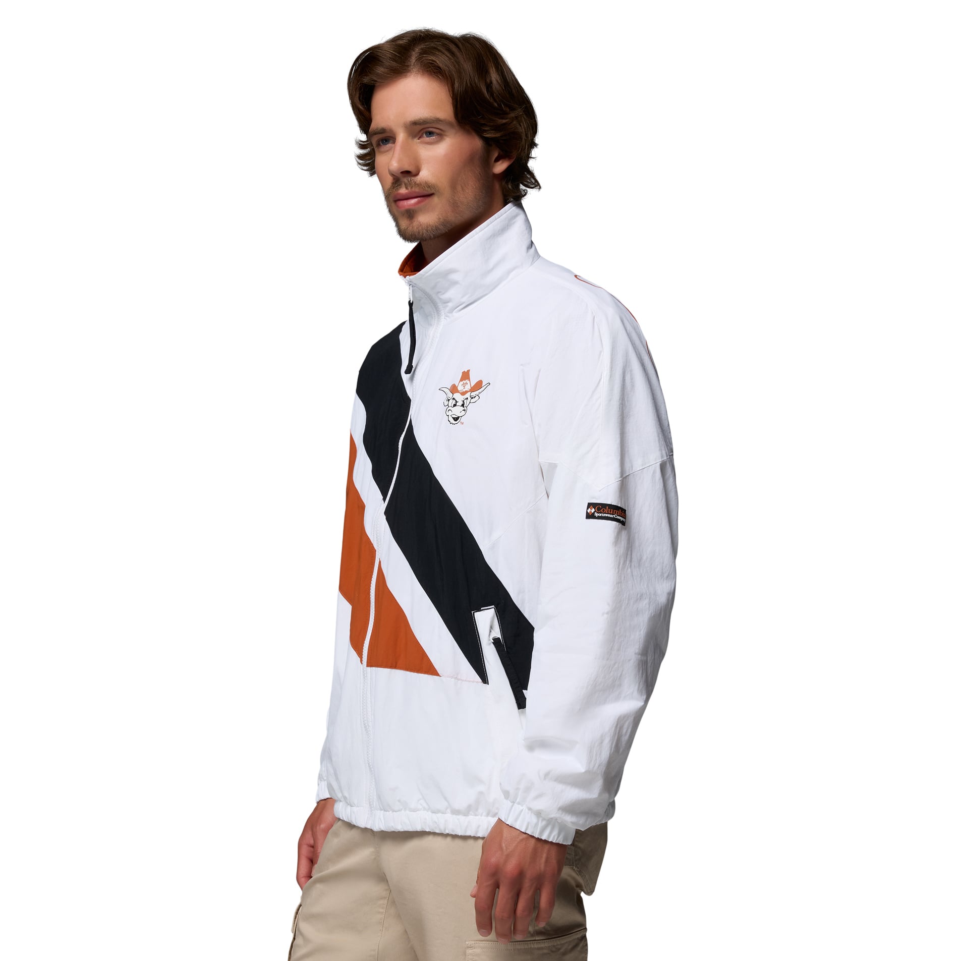 Veste coupe-vent zippée intégrale Columbia Texas Longhorns Reventure Omni-Shield pour homme