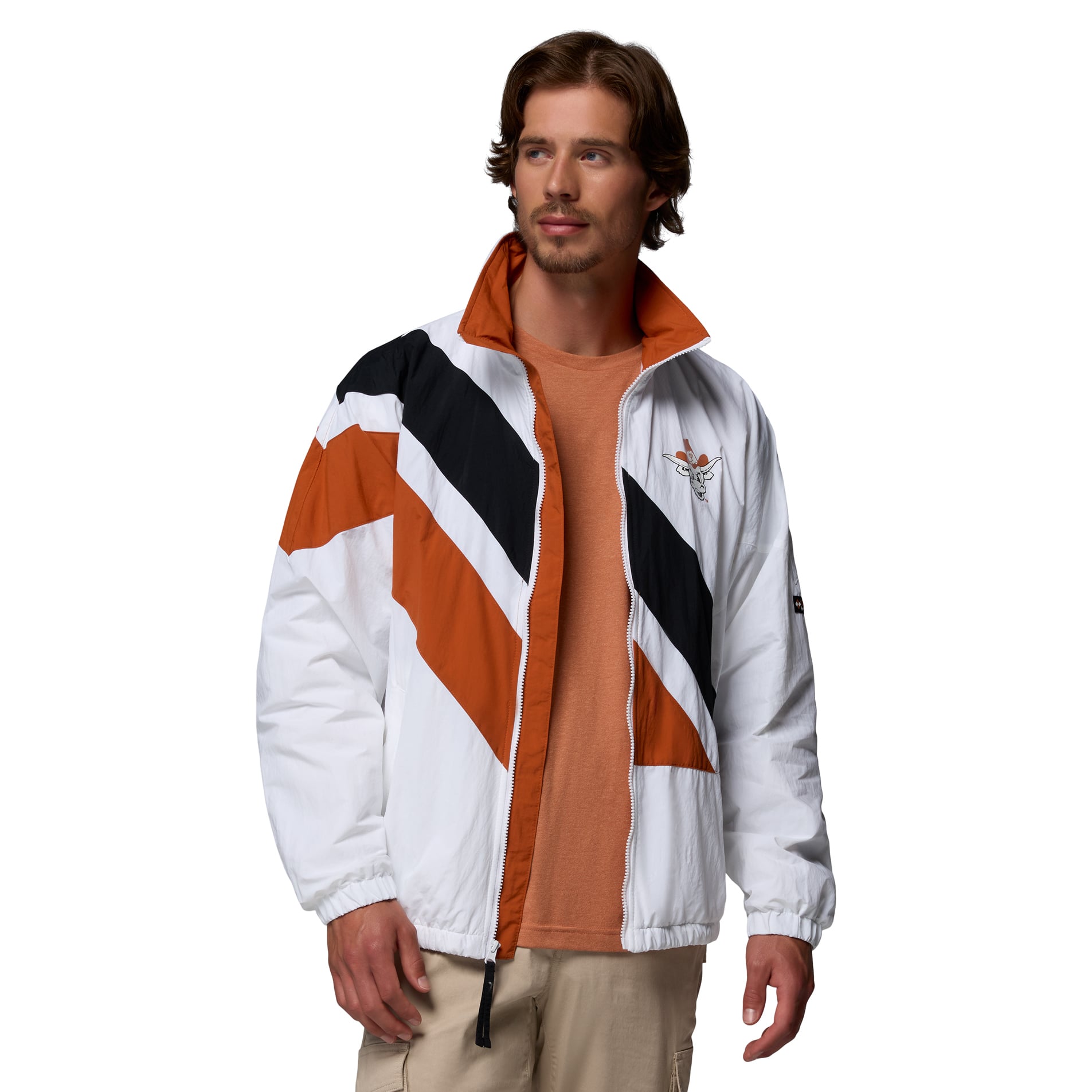 Veste coupe-vent zippée intégrale Columbia Texas Longhorns Reventure Omni-Shield pour homme