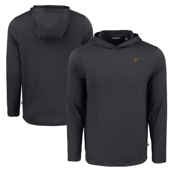 Men’s Cutter & Buck Black Texas Longhorns Coastline Epic Comfort Eco Recycled Long Sleeve Hoodie T-Shirt