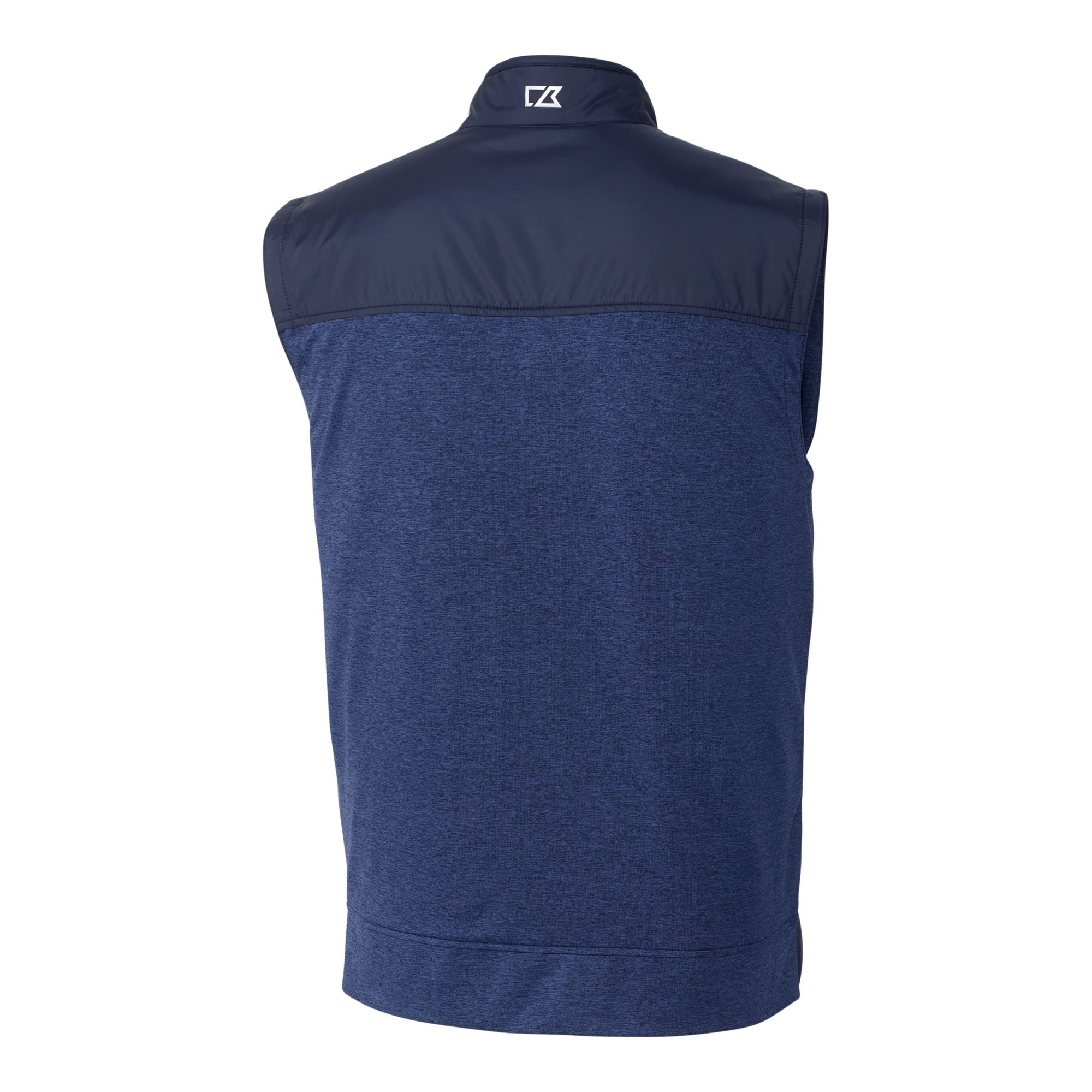 Gilet coupe-vent matelassé hybride Stealth avec logo des anciens élèves Texas Longhorns pour homme, bleu marine, Cutter & Buck, fermeture éclair intégrale
