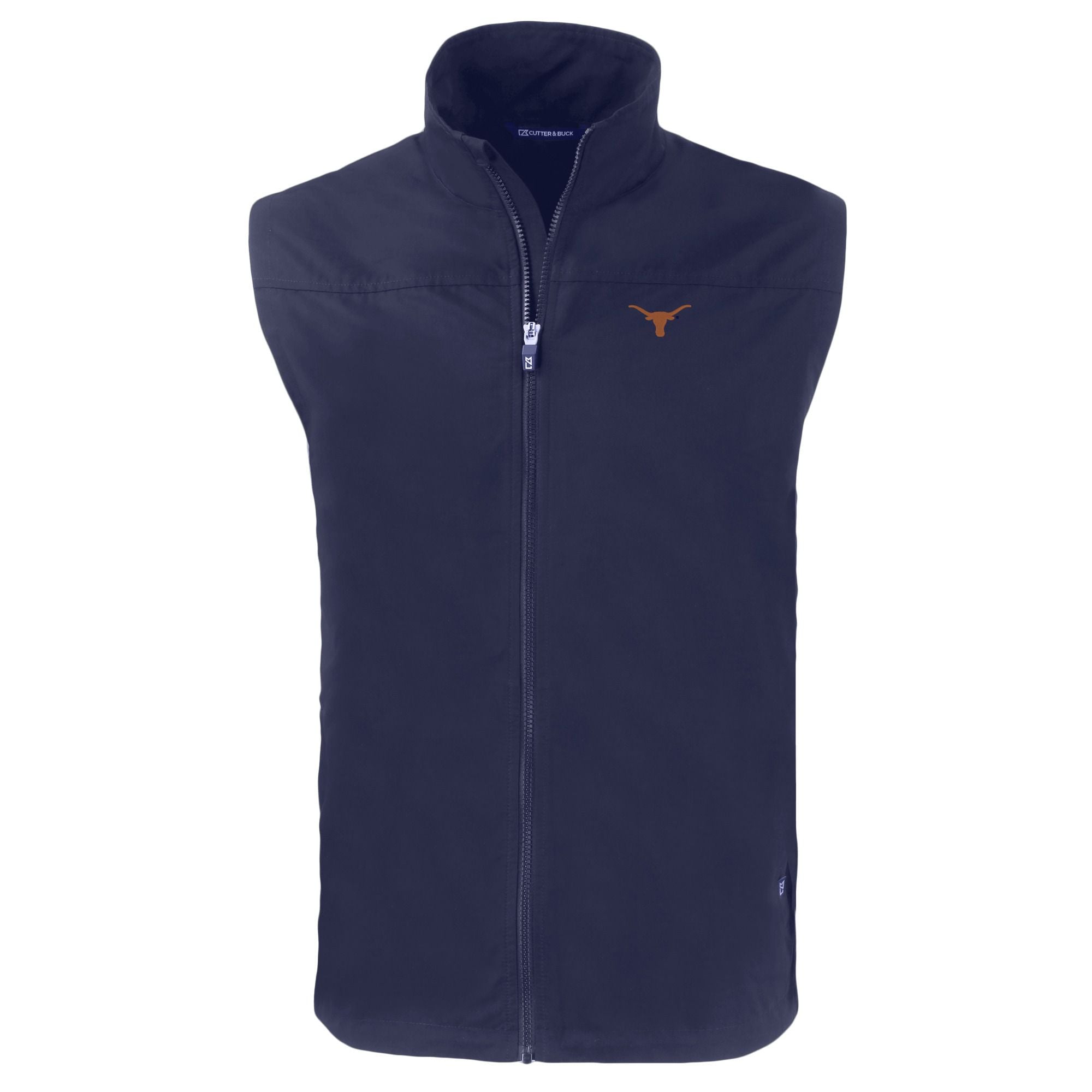 Gilet zippé intégral Cutter & Buck Navy Texas Longhorns Charter Eco Recycled pour homme