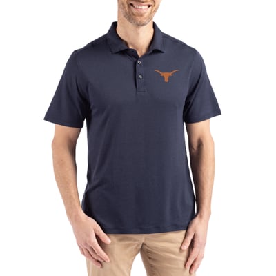 Texas Longhorns Cutter & Buck Coastline Epic Comfort Eco Recycled Polo - Navy