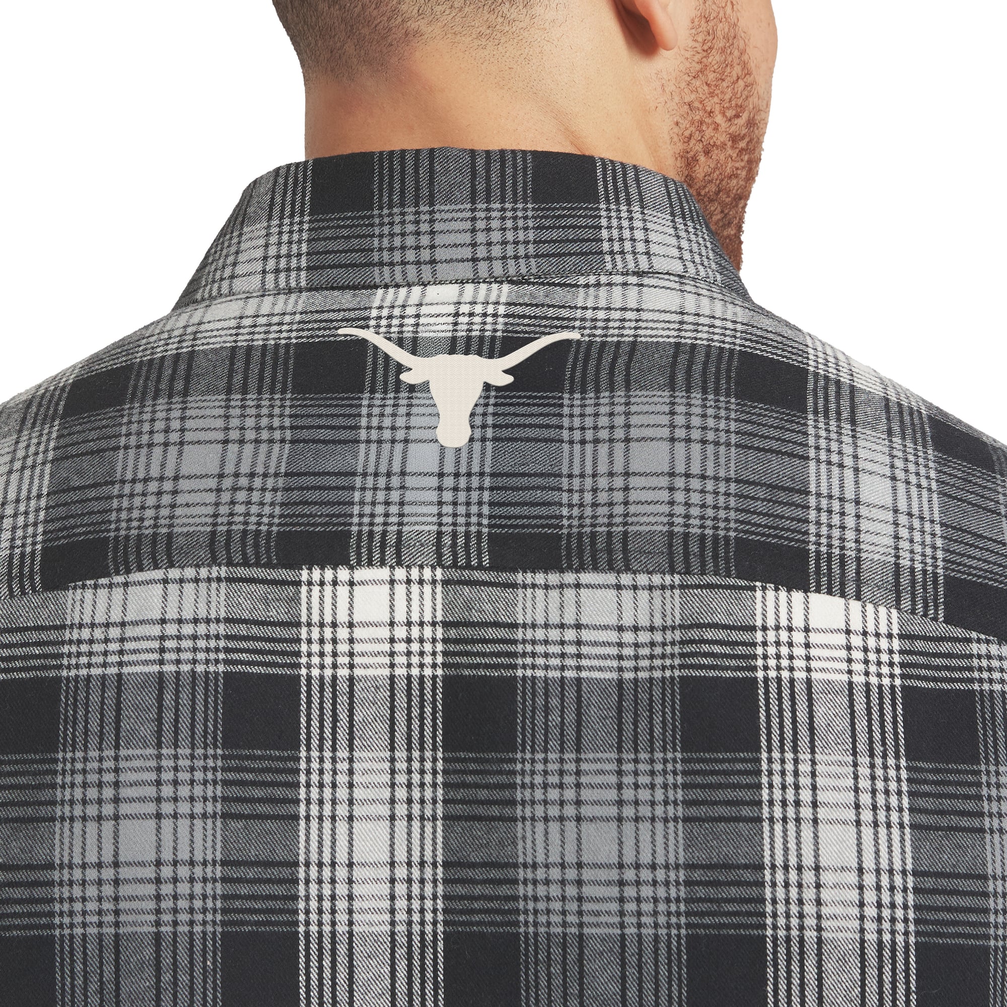 Chemise à carreaux manches longues boutonnée, collection Darius Rucker pour homme par Fanatics, Texas Longhorns, noire