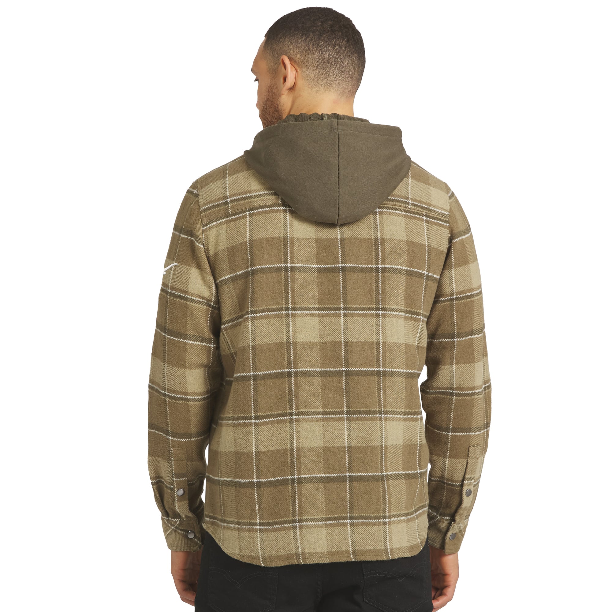 Men's Darius Rucker Collection by Fanatics Brown/Olive Texas Longhorns Woven Hooded Full-Snap Shacket