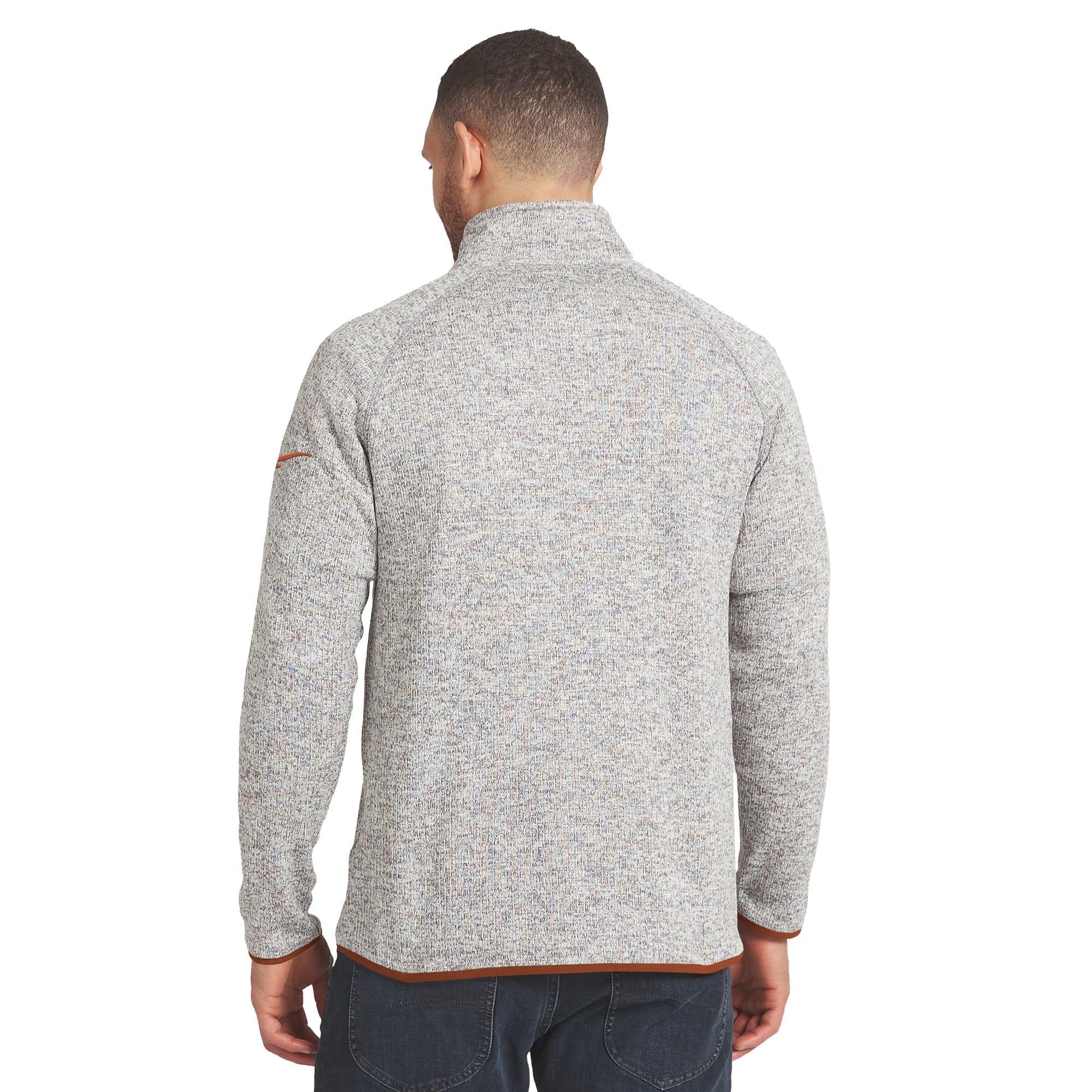 Pull en maille gris à col zippé Darius Rucker Collection by Fanatics pour homme, modèle Texas Longhorns.