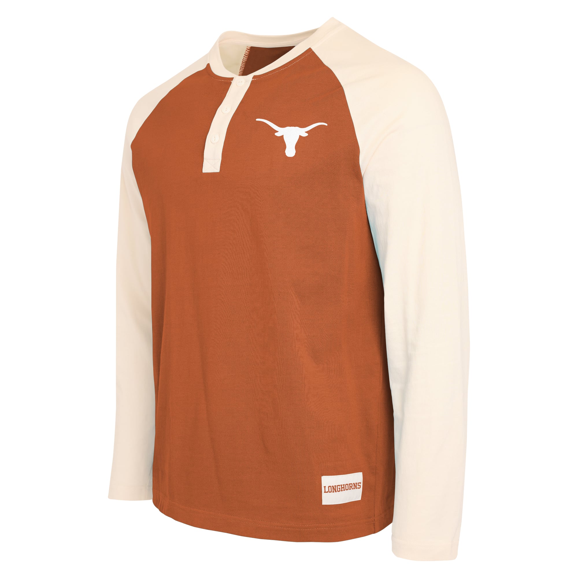 Collection Darius Rucker pour homme par Fanatics Texas, T-shirt Henley à manches longues orange et blanc Texas Longhorns