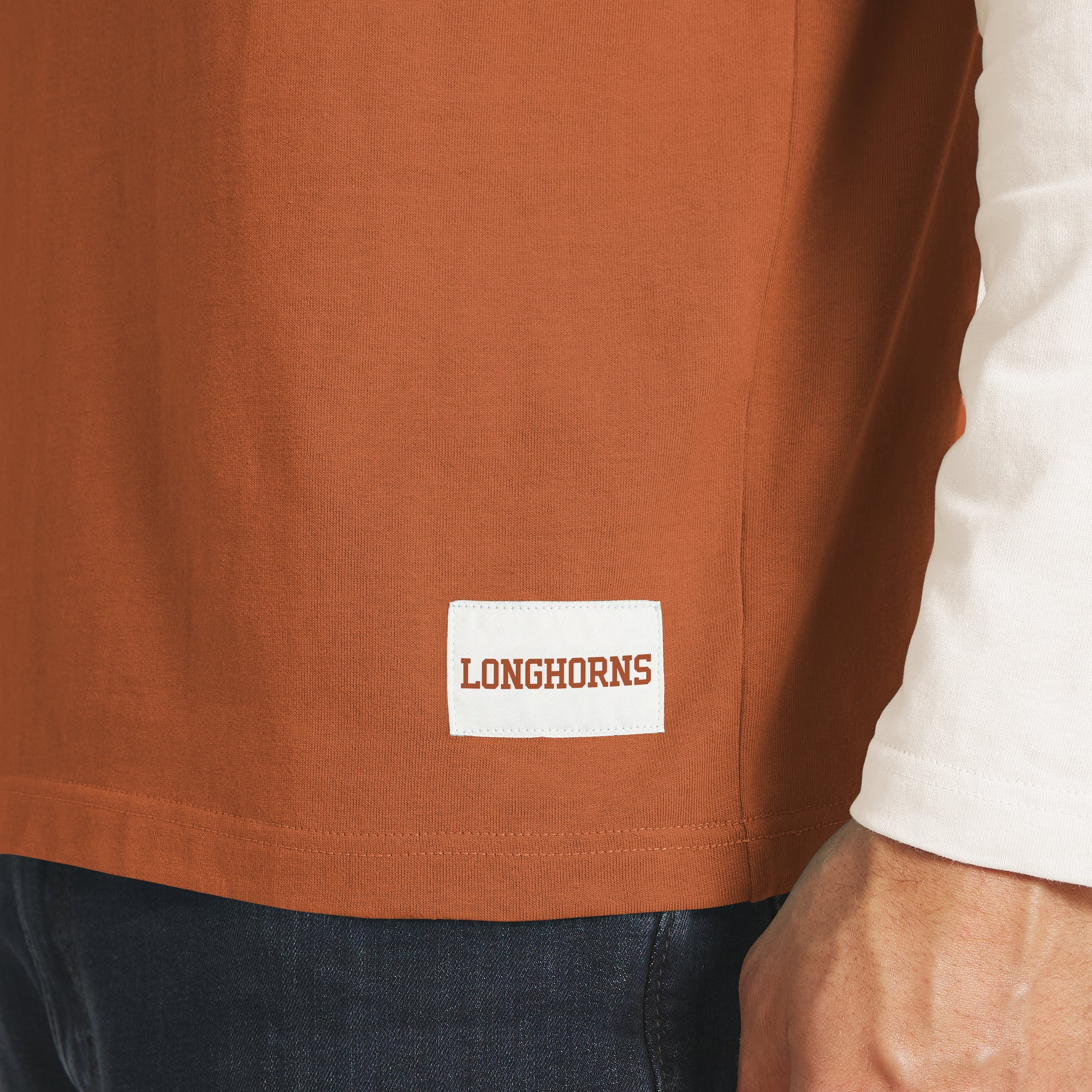 Collection Darius Rucker pour homme par Fanatics Texas, T-shirt Henley à manches longues orange et blanc Texas Longhorns