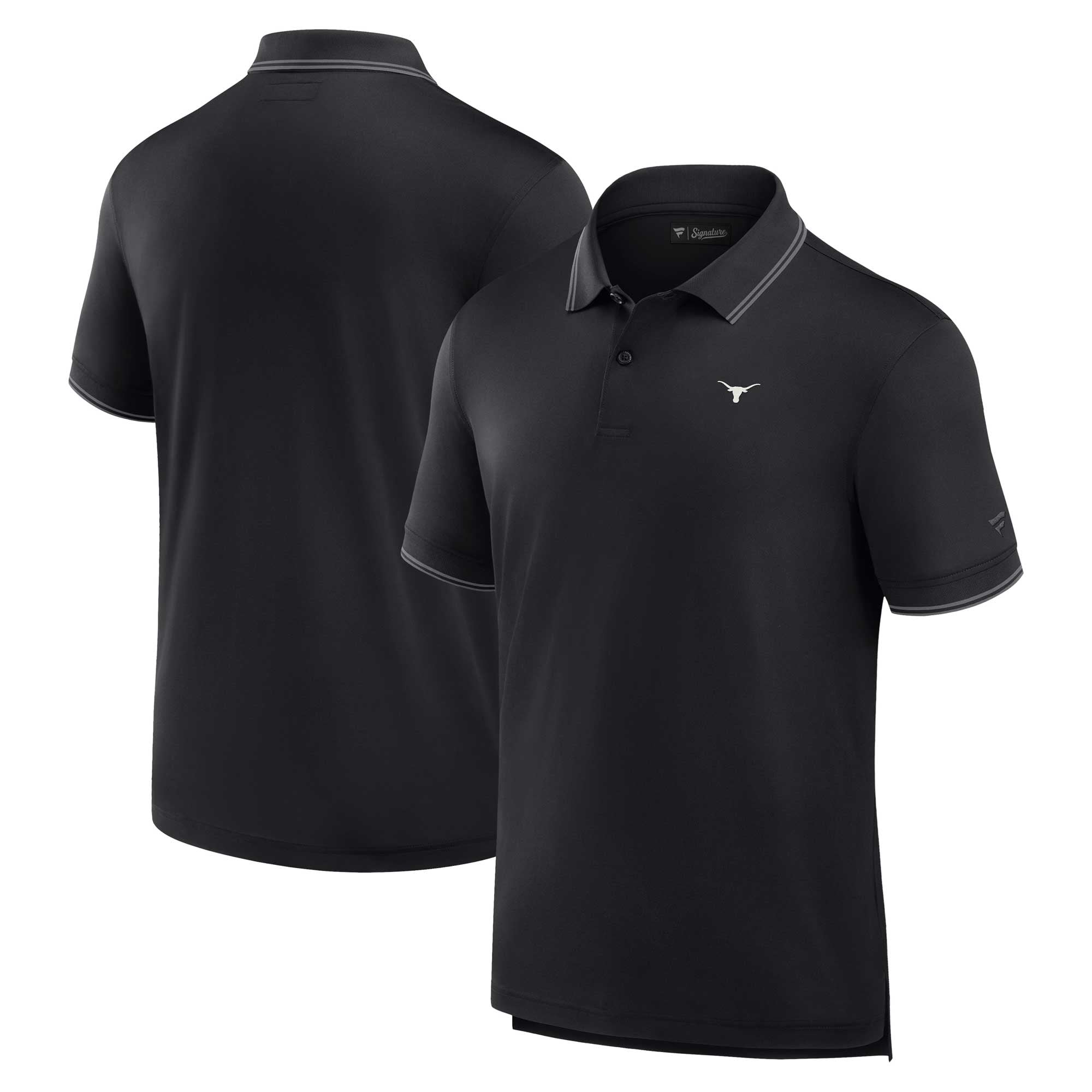 Polo piqué noir Texas Longhorns Front Office Fanatics pour hommes