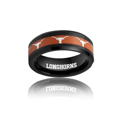 Texas Longhorns FanDrip Tungsten Ring - Black