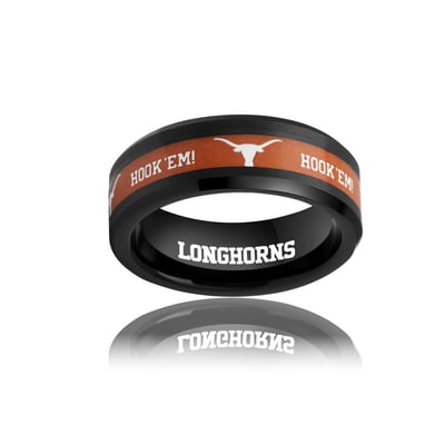 Texas Longhorns FanDrip Tungsten Ring - Black