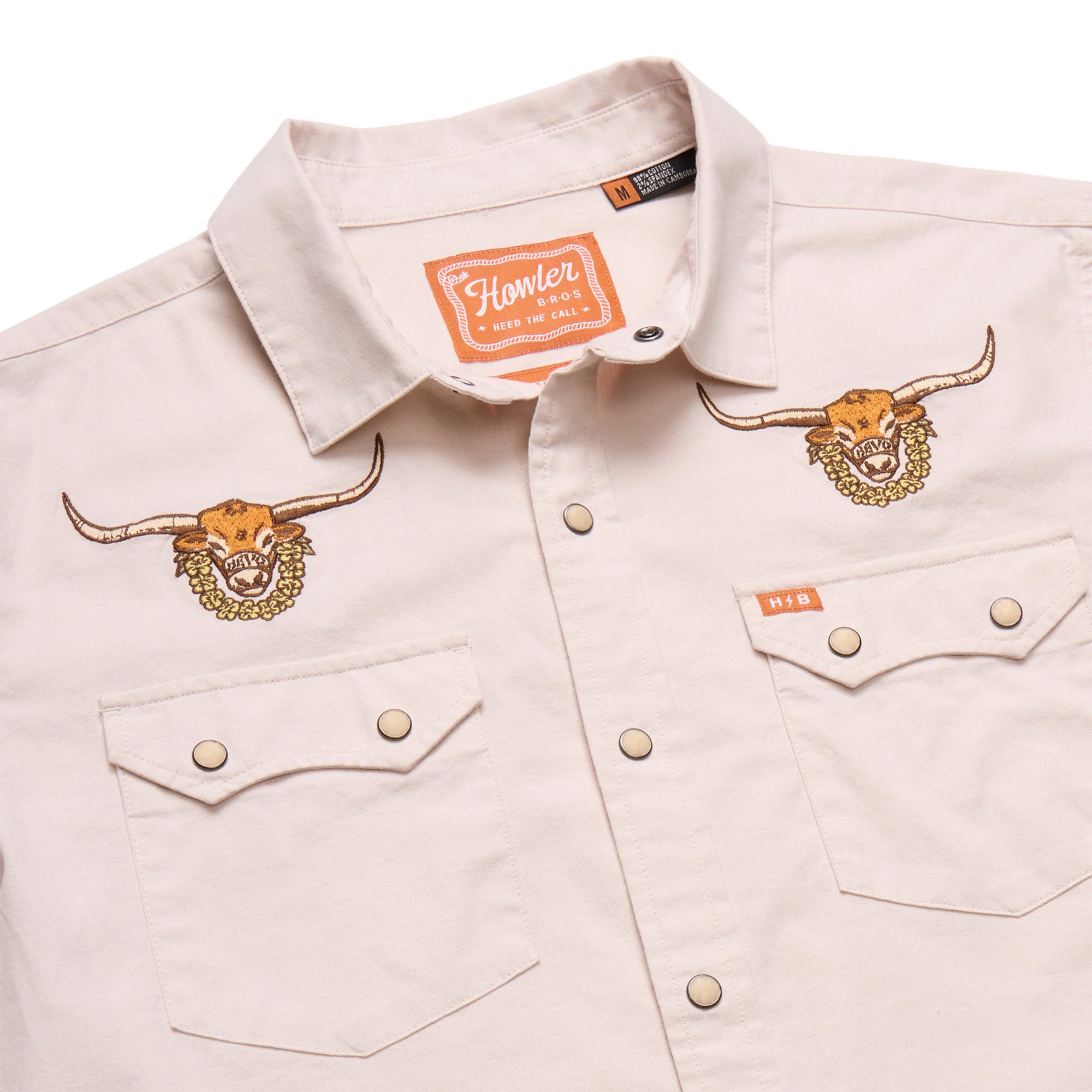 Chemise à boutons Howler Brothers Natural Texas Longhorns Crosscut Deluxe pour homme