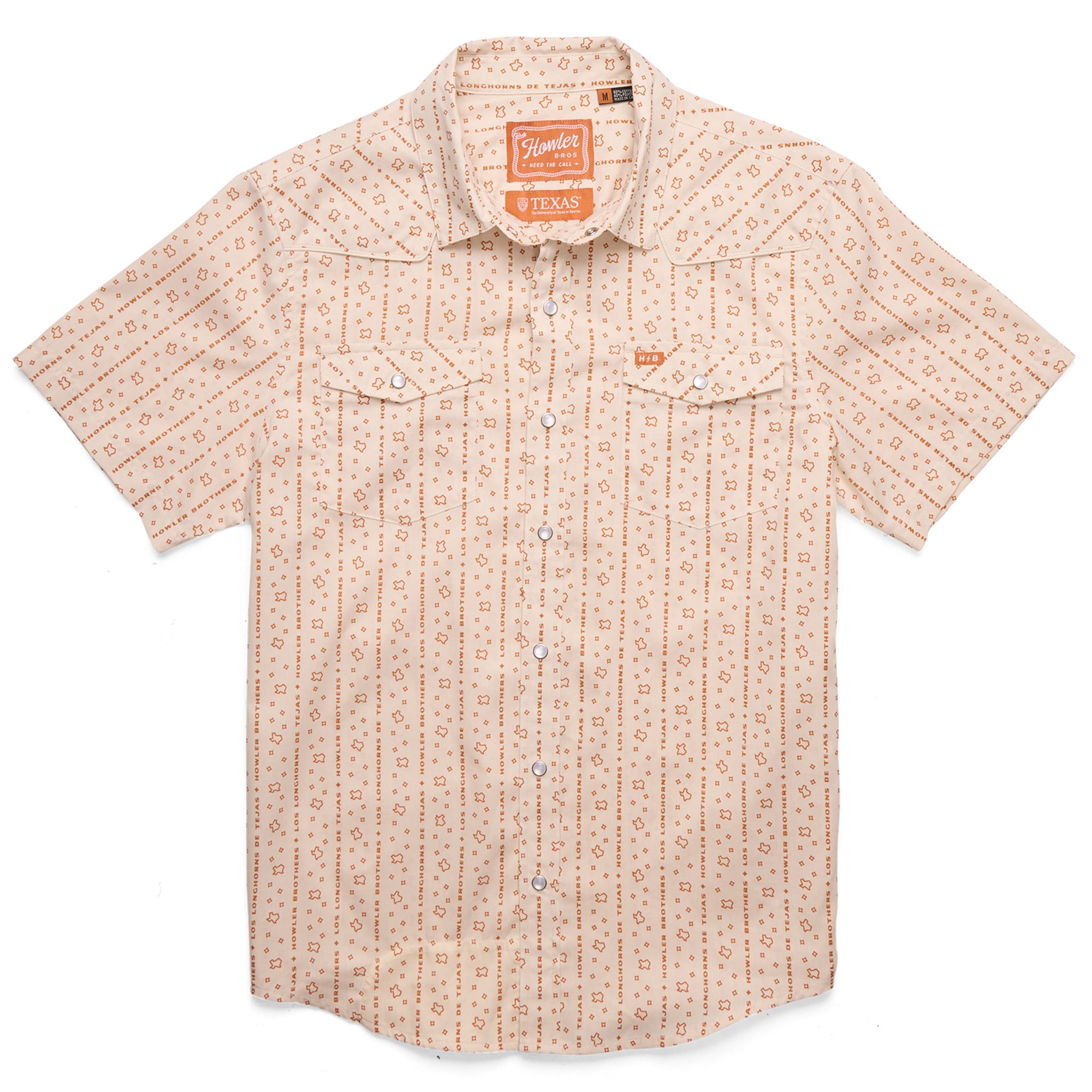 Chemise à boutons Howler Brothers Natural Texas Longhorns pour homme