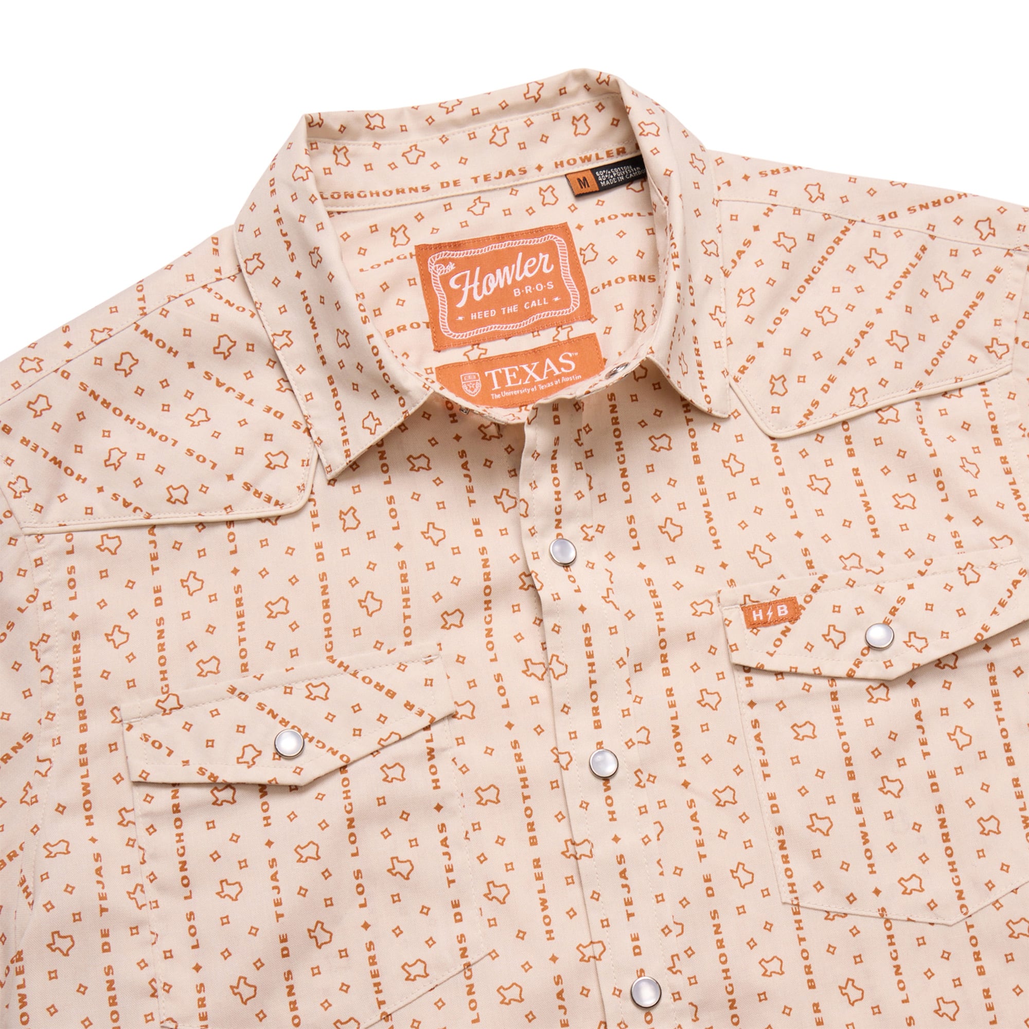 Chemise à boutons Howler Brothers Natural Texas Longhorns pour homme