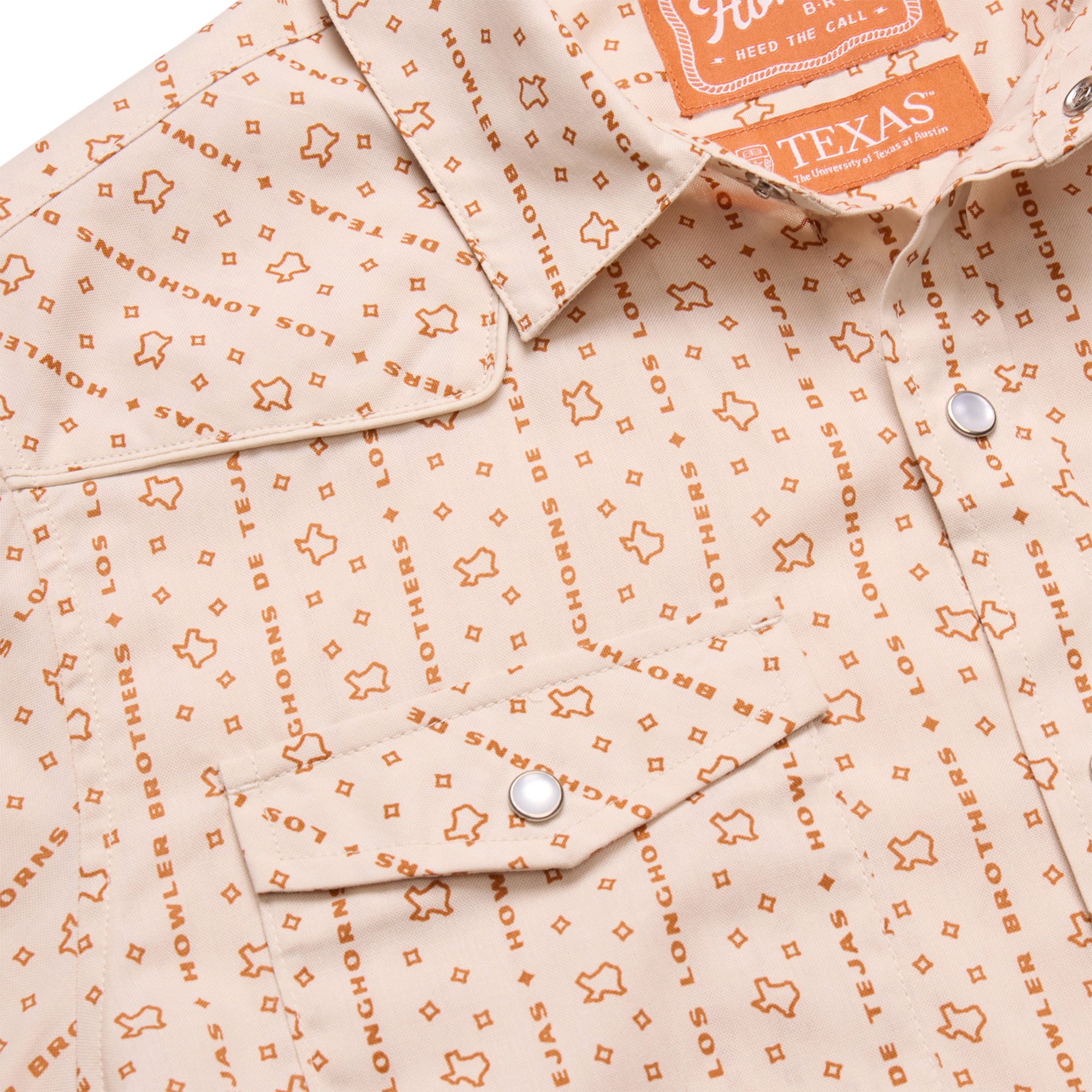 Chemise à boutons Howler Brothers Natural Texas Longhorns pour homme