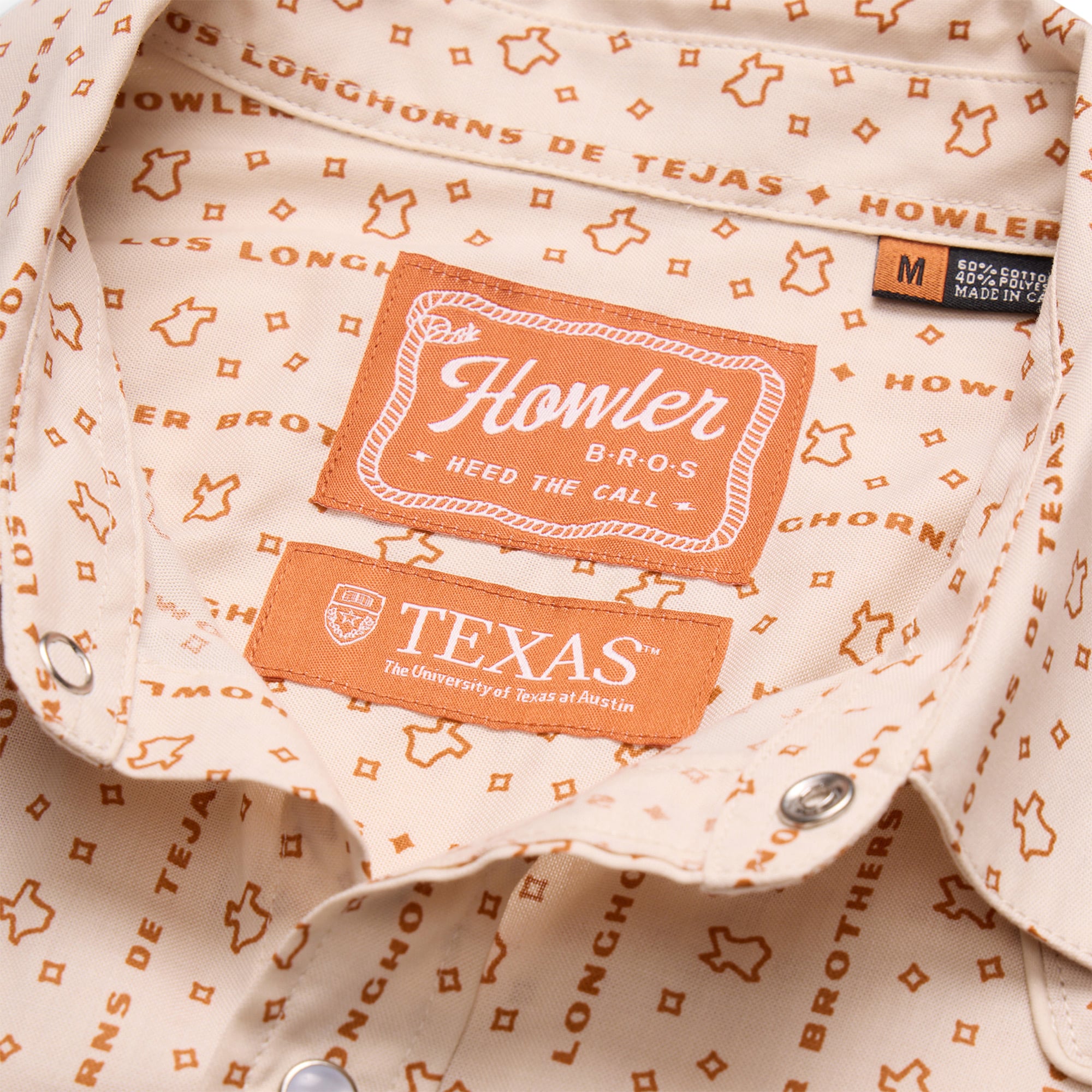 Chemise à boutons Howler Brothers Natural Texas Longhorns pour homme