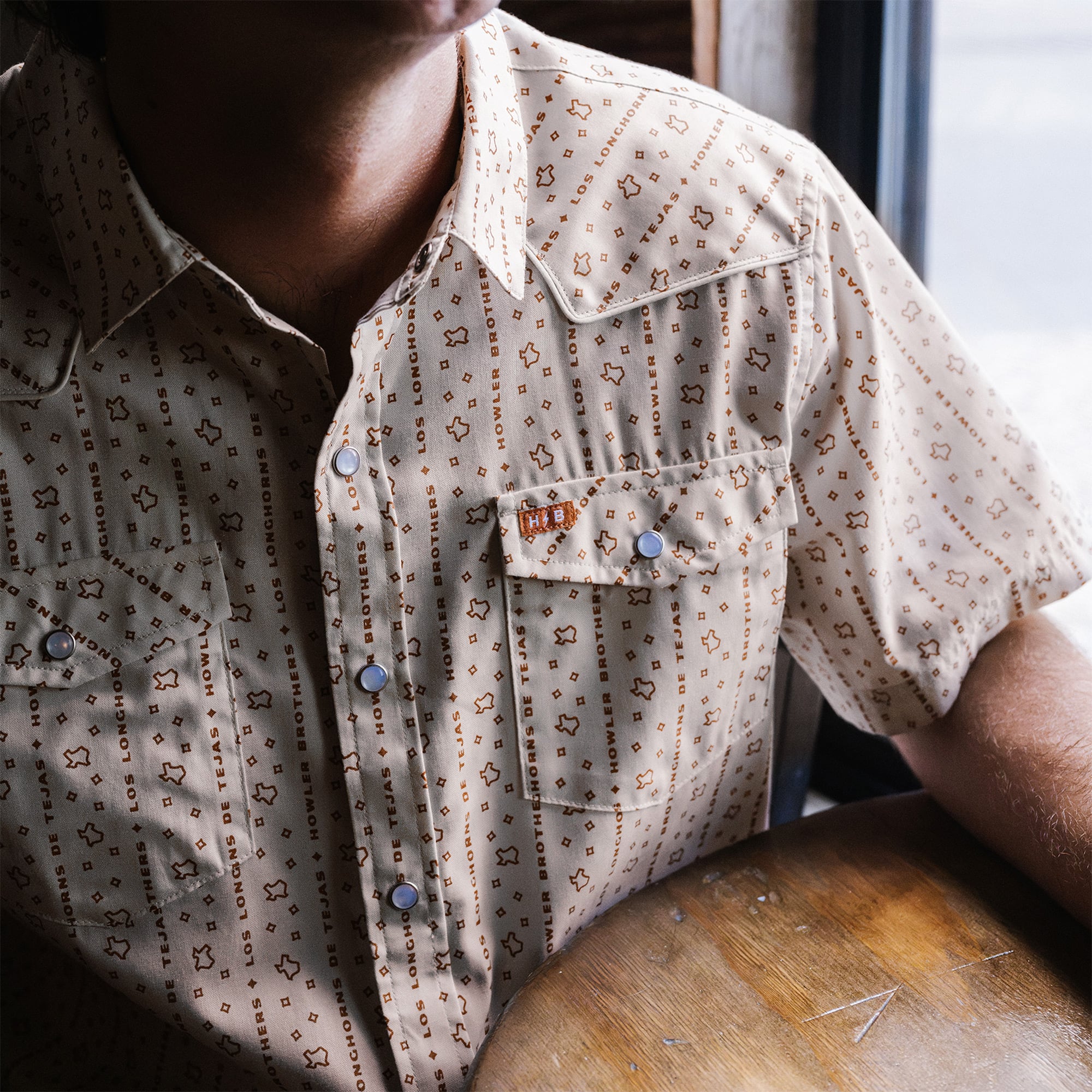 Chemise à boutons Howler Brothers Natural Texas Longhorns pour homme
