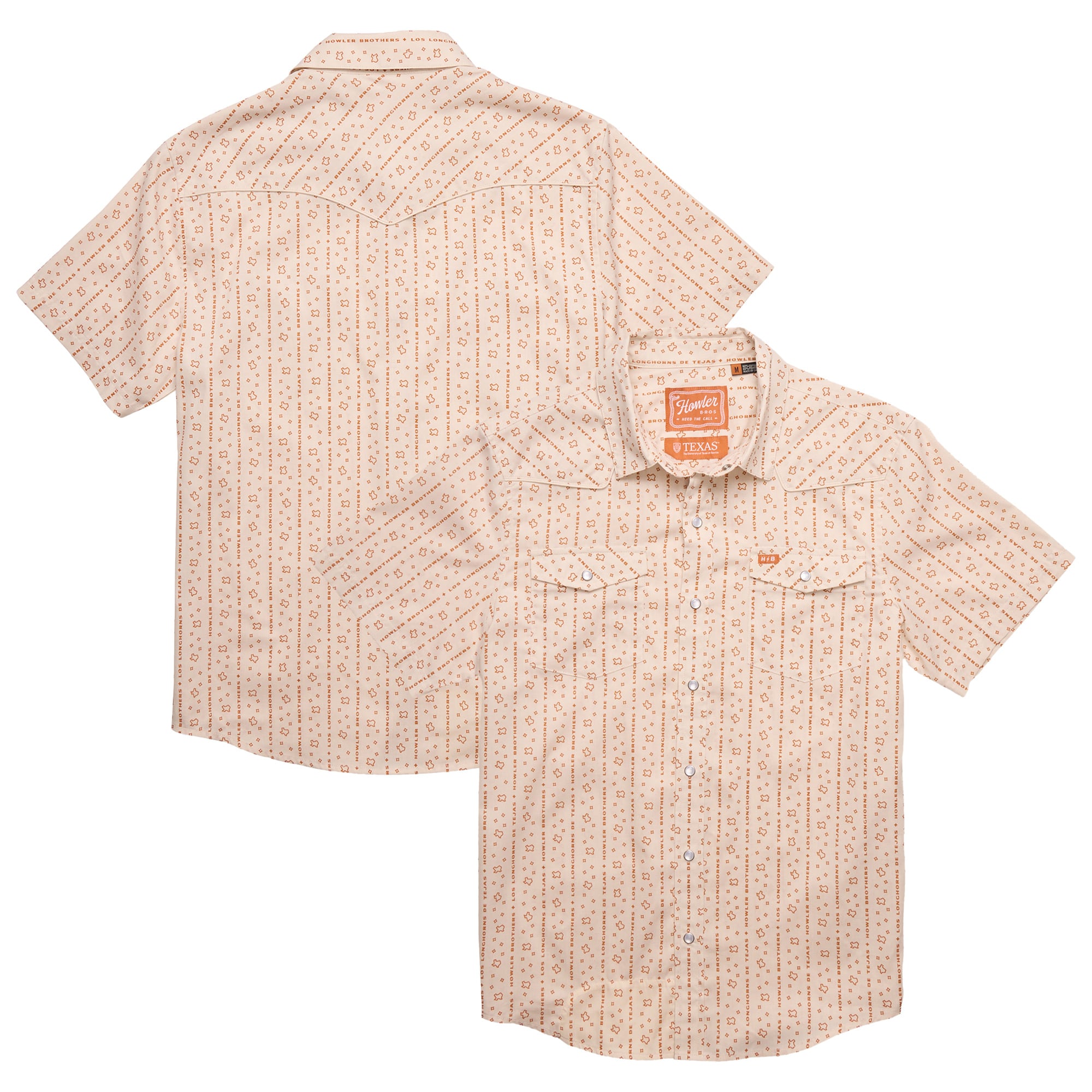 Chemise à boutons Howler Brothers Natural Texas Longhorns pour homme
