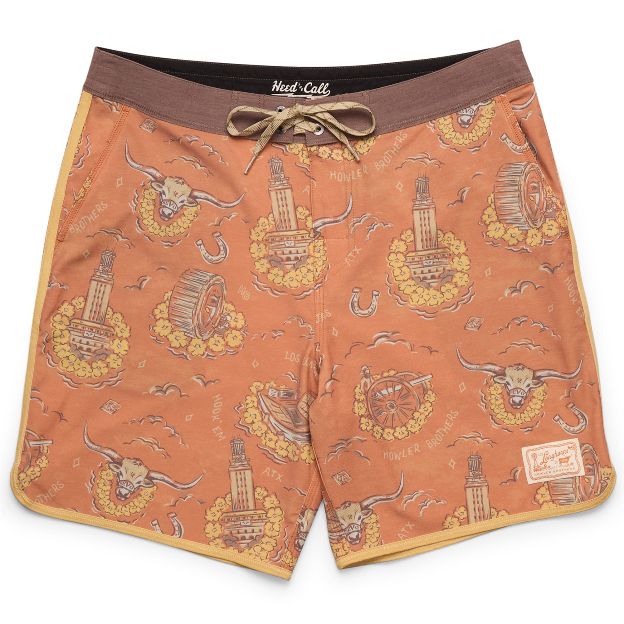 Short de bain Bruja pour homme Howler Brothers Texas Orange Longhorns
