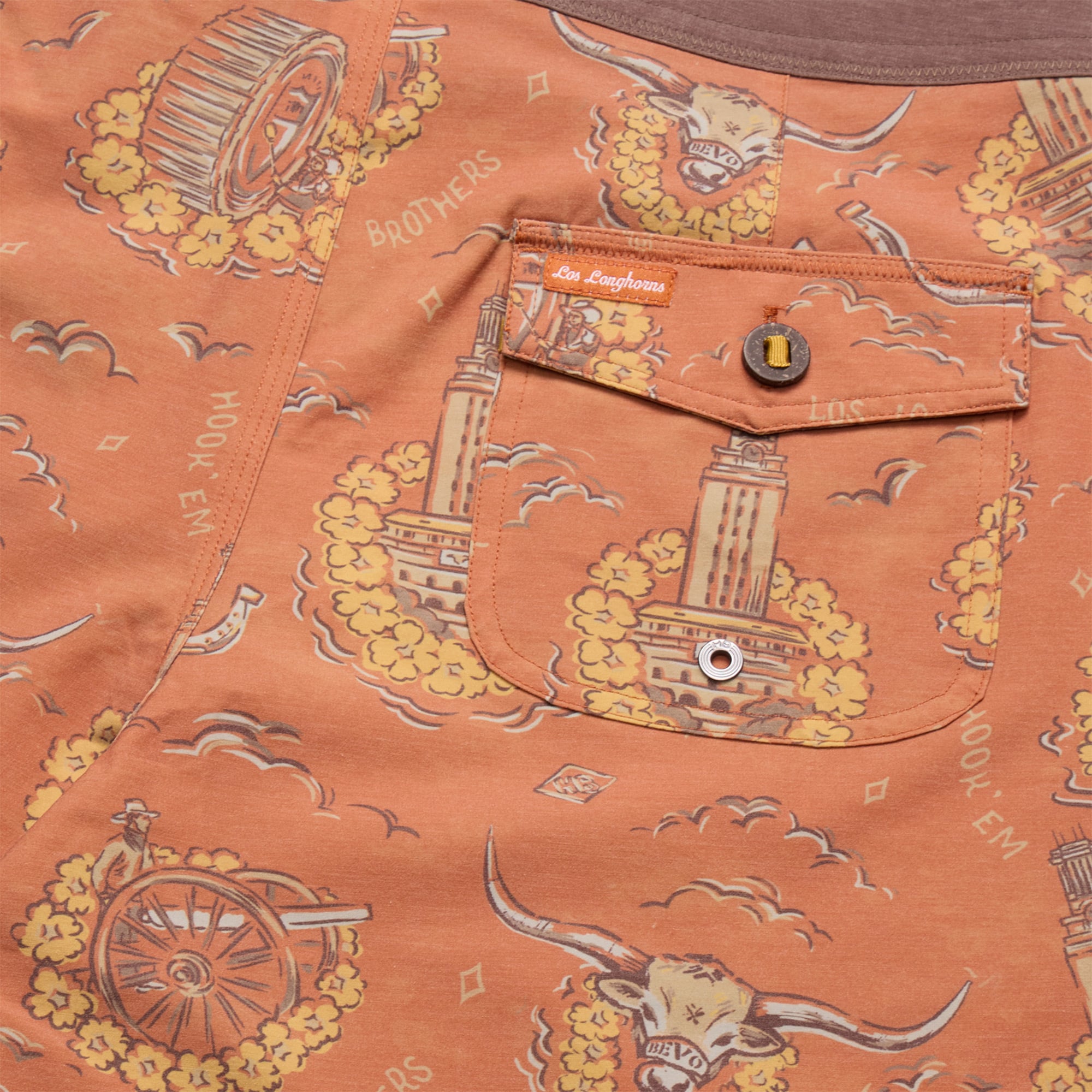 Short de bain Bruja pour homme Howler Brothers Texas Orange Longhorns