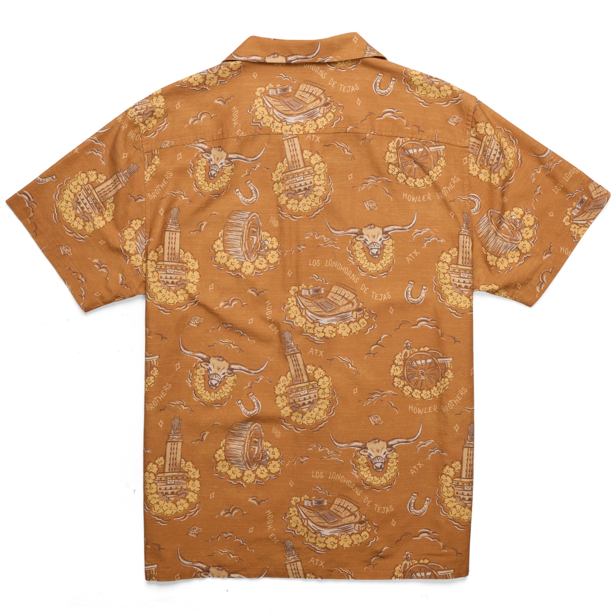 Chemise à boutons monoloha orange Texas Longhorns de Howler Brothers pour homme