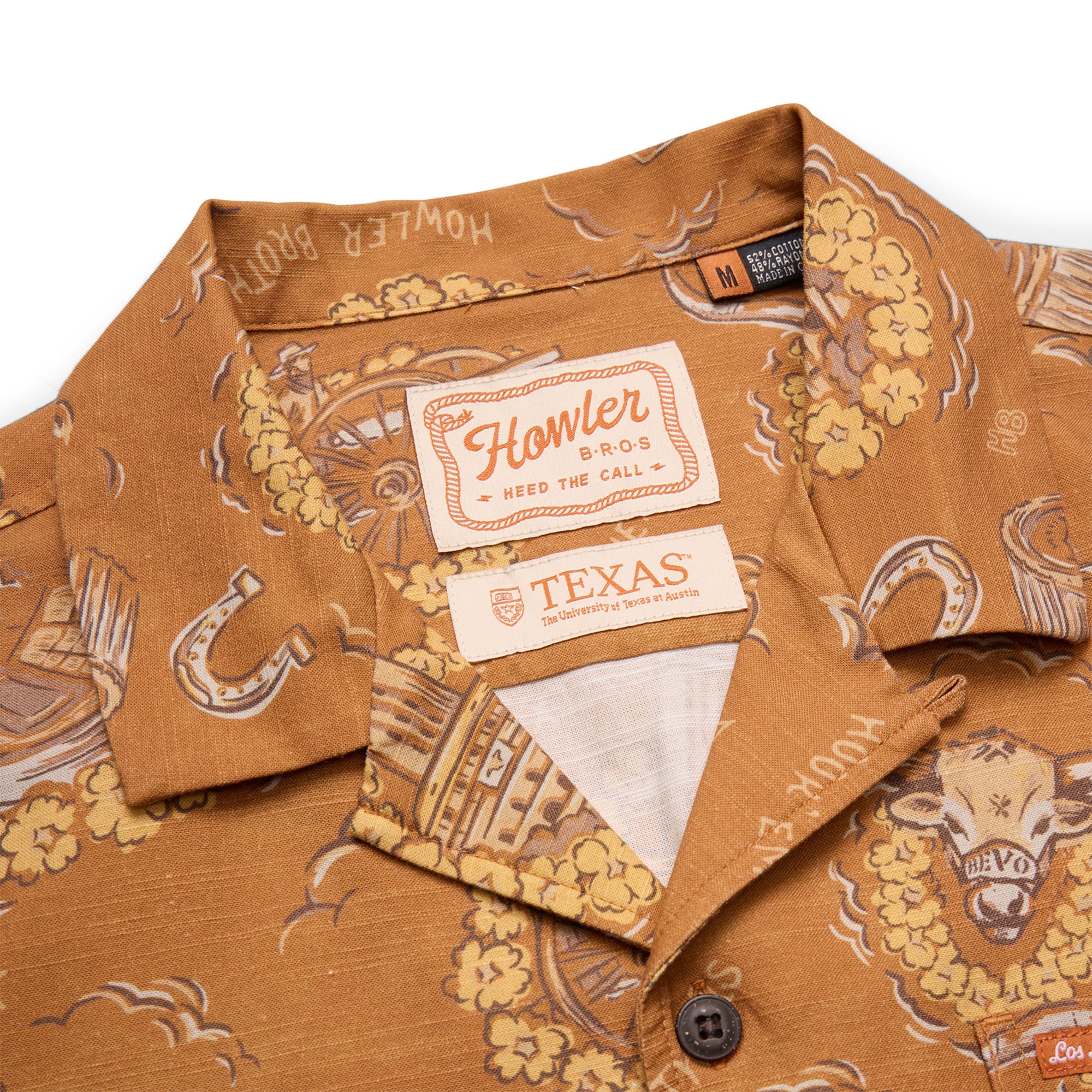 Chemise à boutons monoloha orange Texas Longhorns de Howler Brothers pour homme