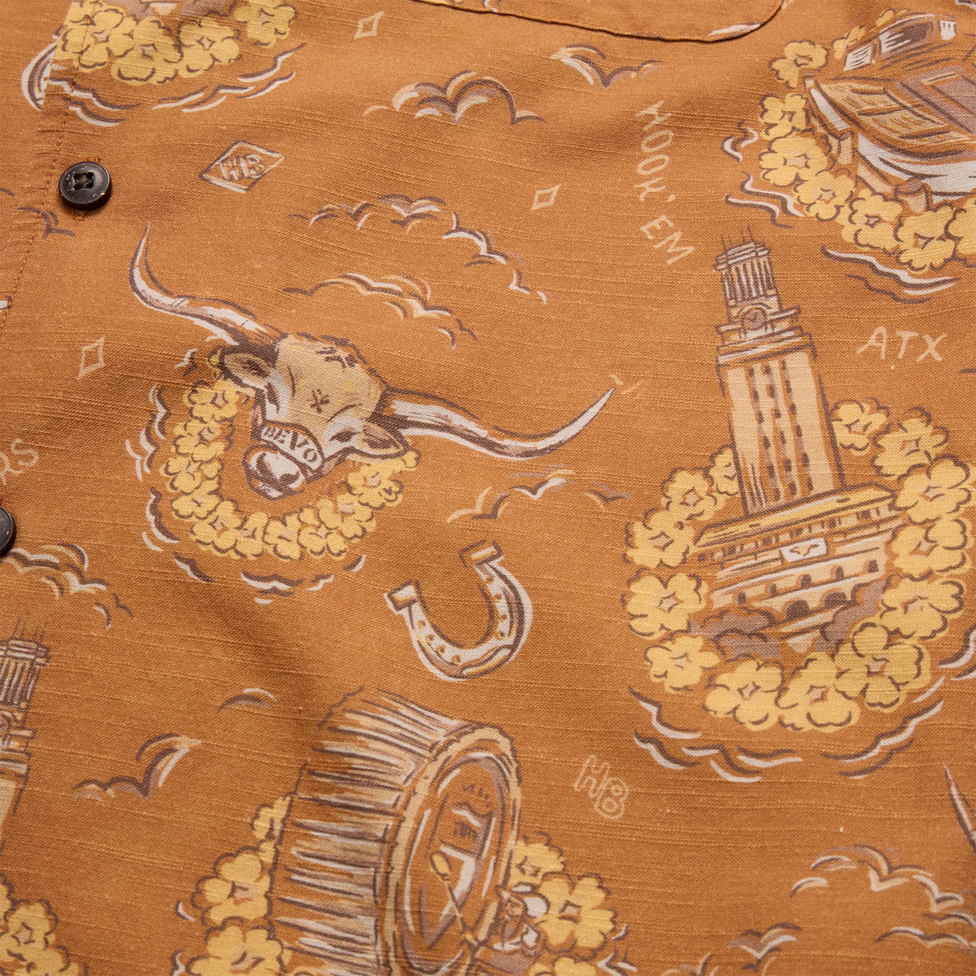 Chemise à boutons monoloha orange Texas Longhorns de Howler Brothers pour homme