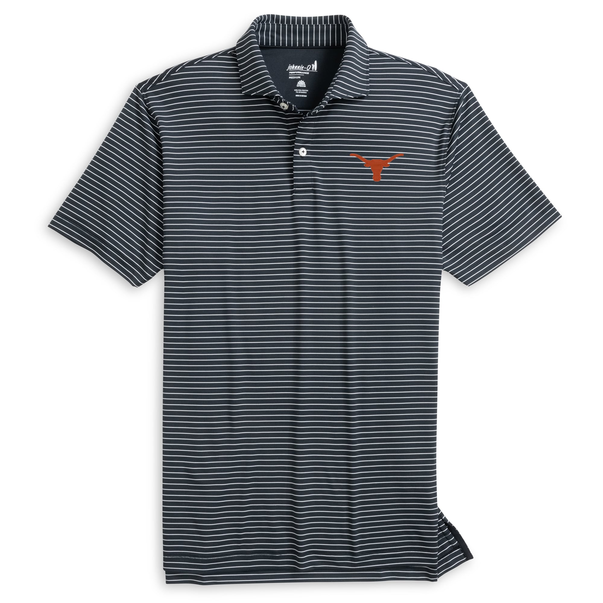 Polo rayé Beau noir johnnie-O Texas Longhorns pour homme