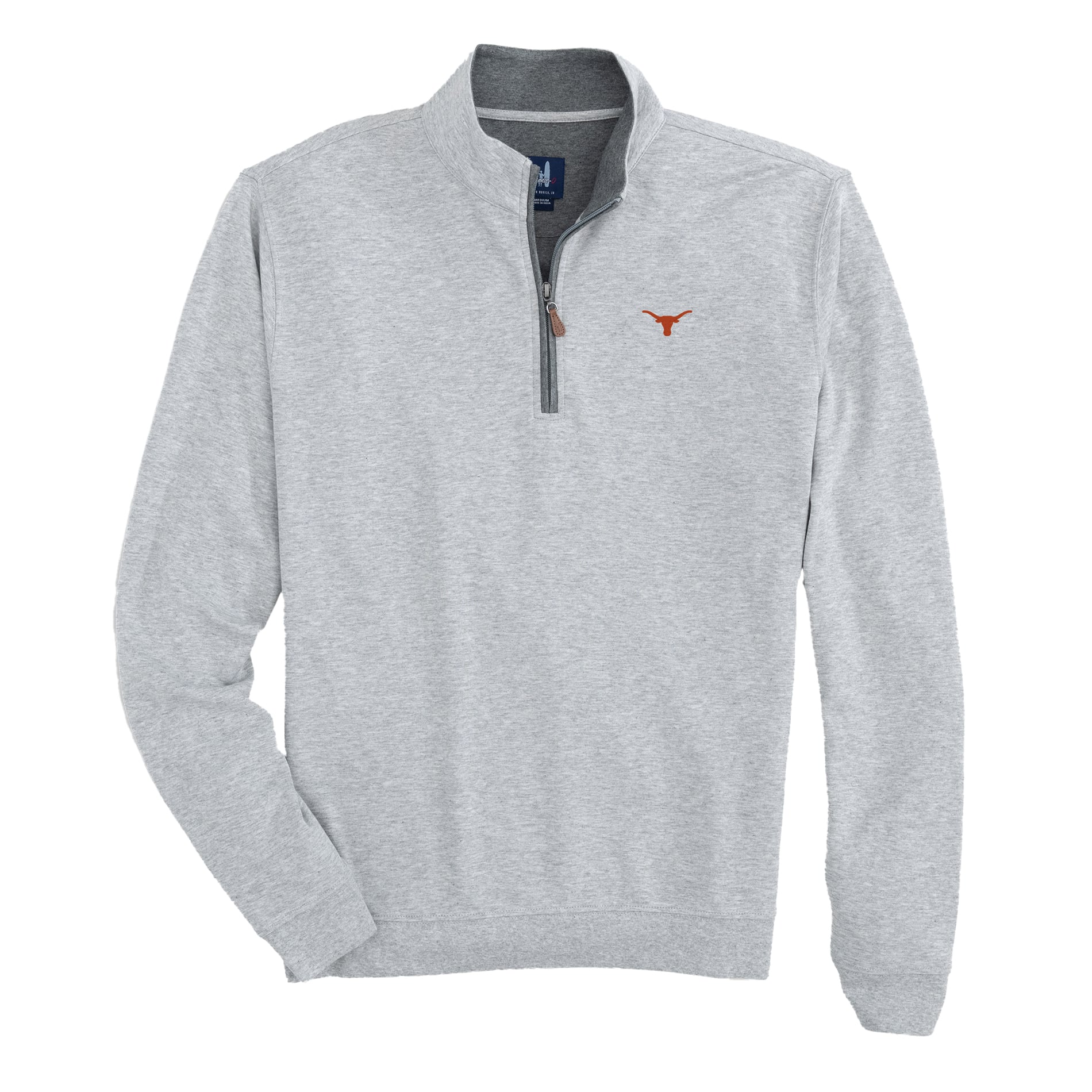 Pull-over à col zippé pour homme johnnie-O Gray Texas Longhorns Sully Tri-Blend